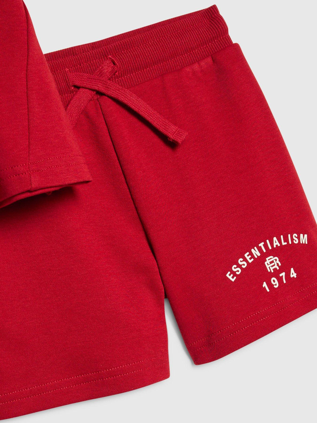 Image 4 of 5 of River Island Mini Boys Essentialism T-Shirt And Short Set - Dark Red