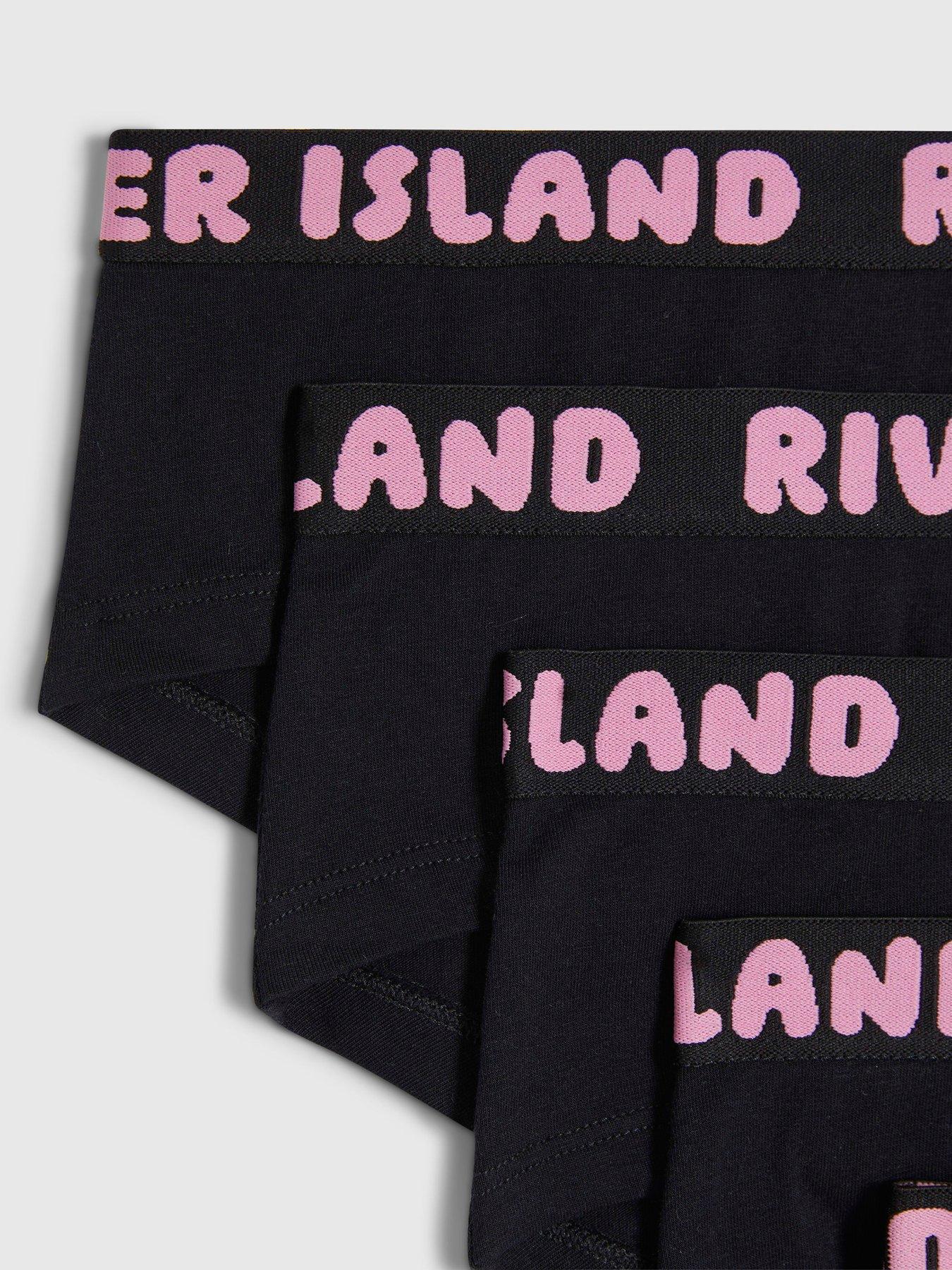 Image 2 of 3 of River Island Girls Hipster Pack Of 5 Briefs - Black
