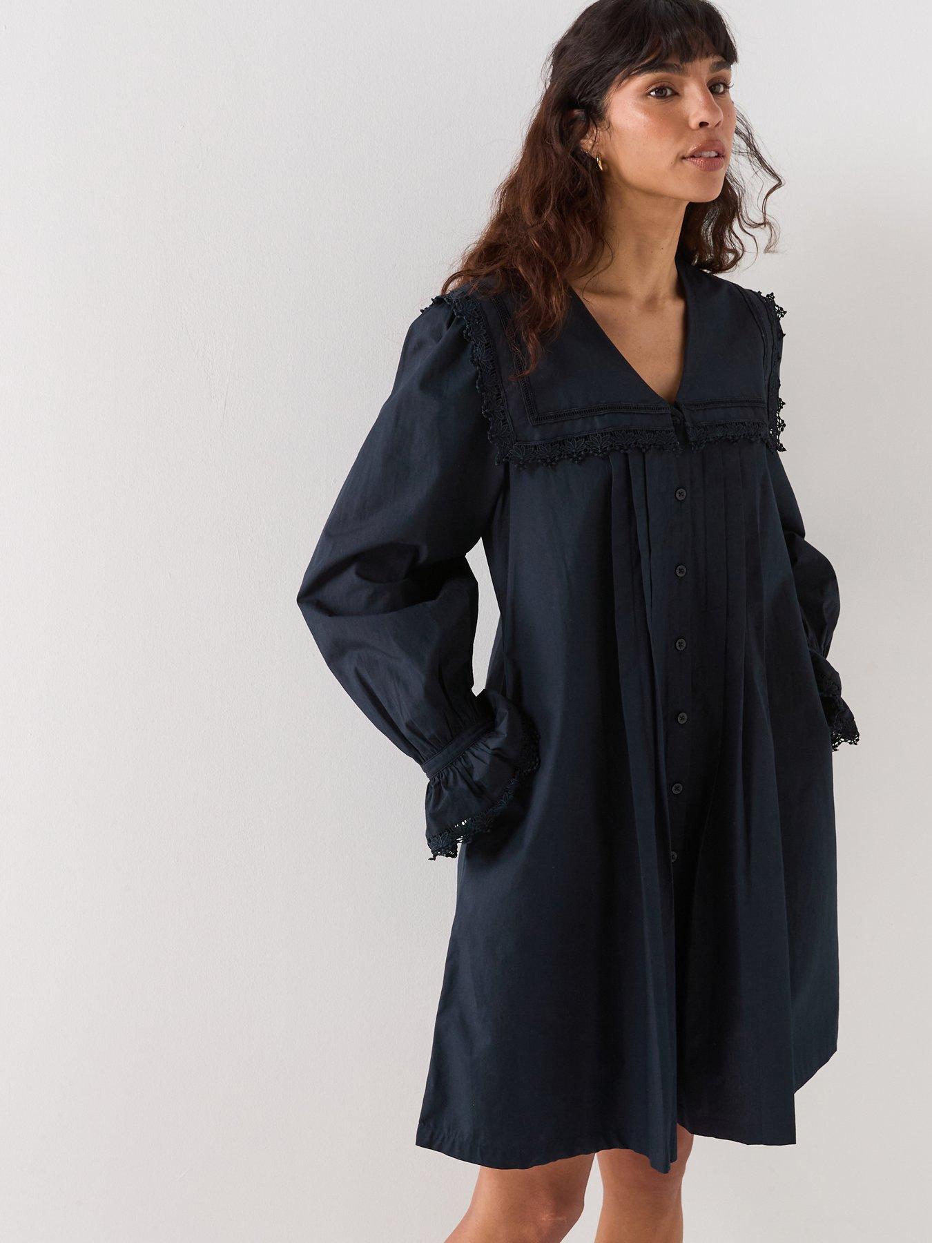 Barbour Tisbury Mini Dress, Navy, Size 16, Women