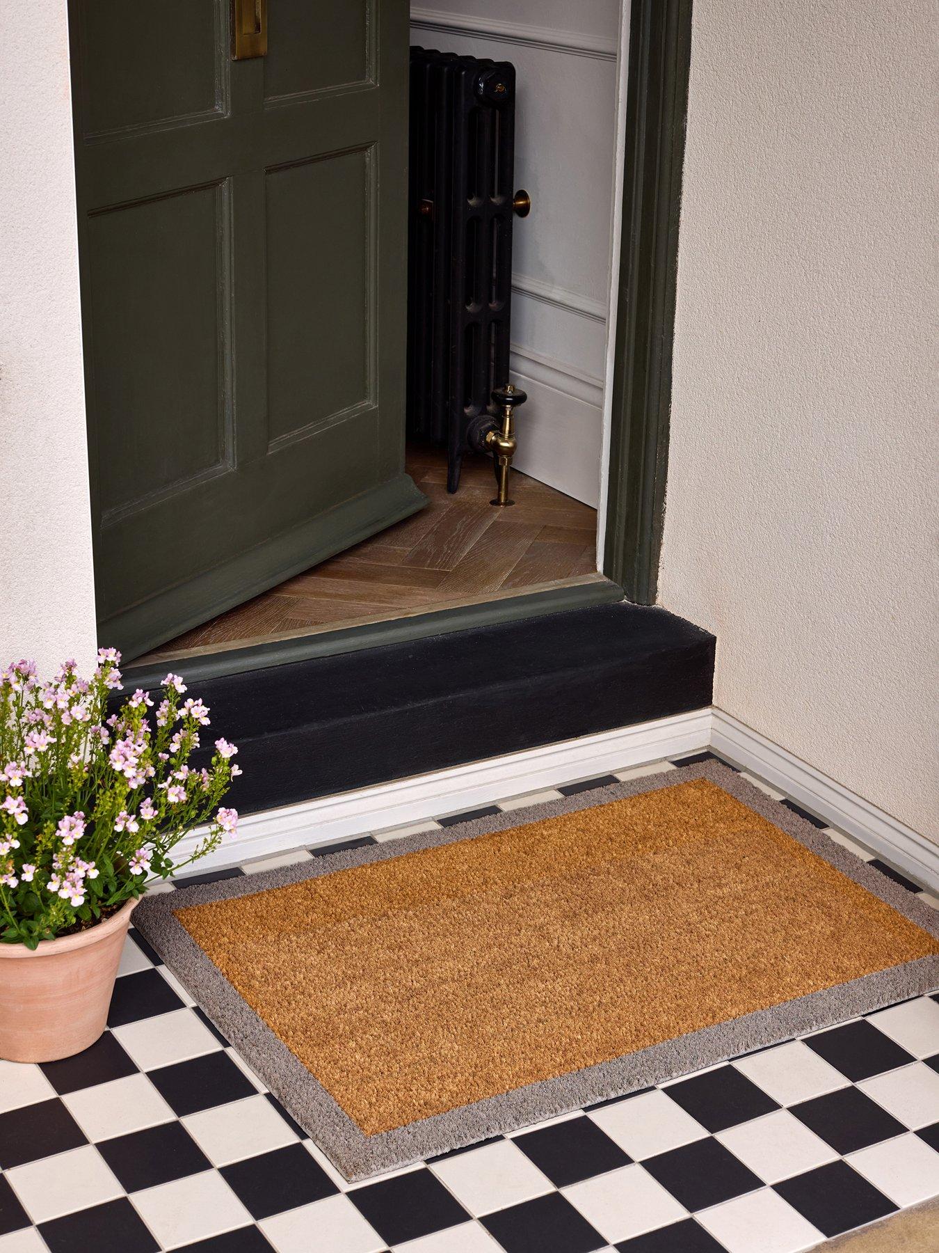 Very Home Black Border Coir Doormat 45x75cm