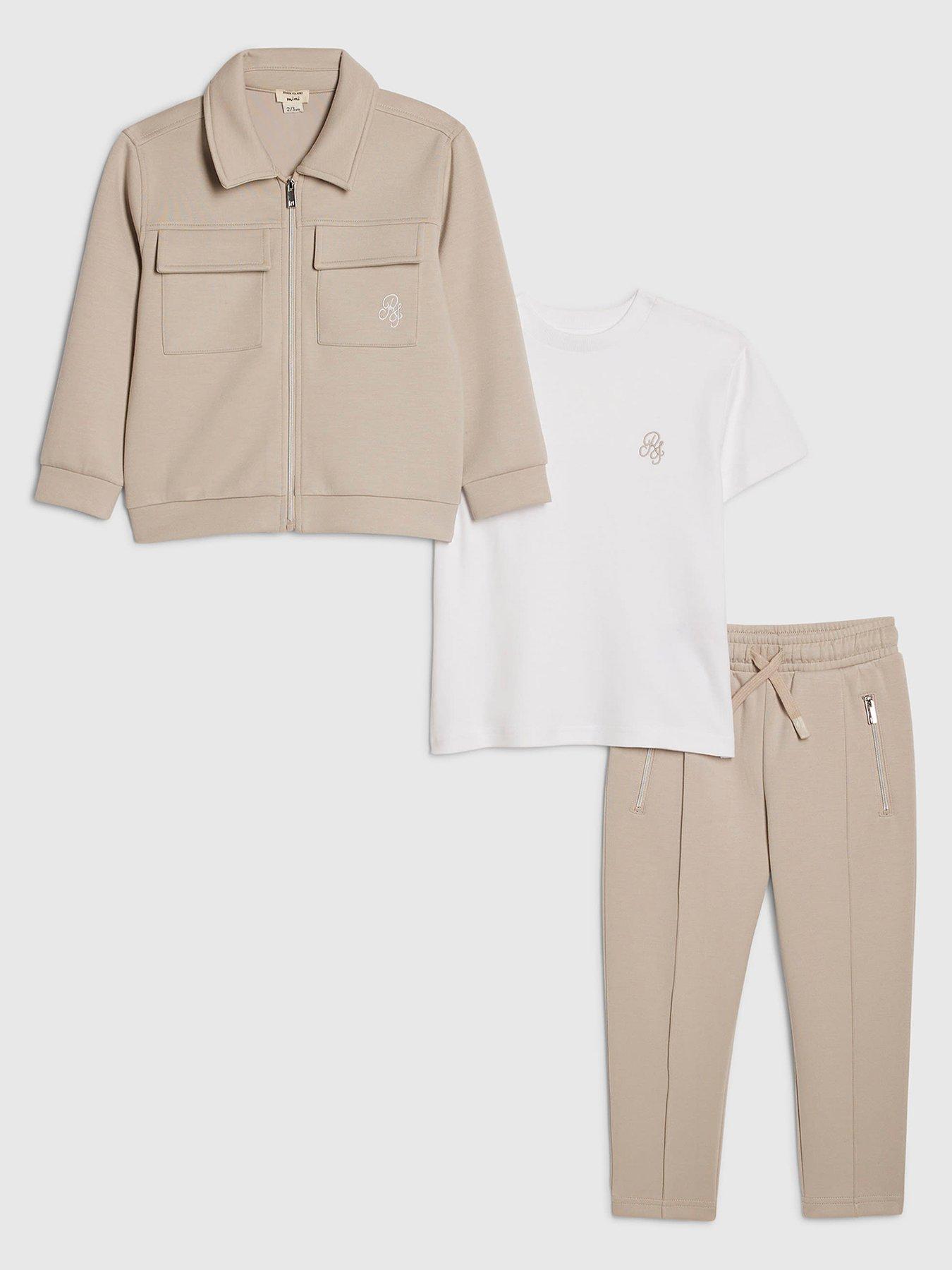 River Island Mini Boys 3 Piece Jacket Set - Beige