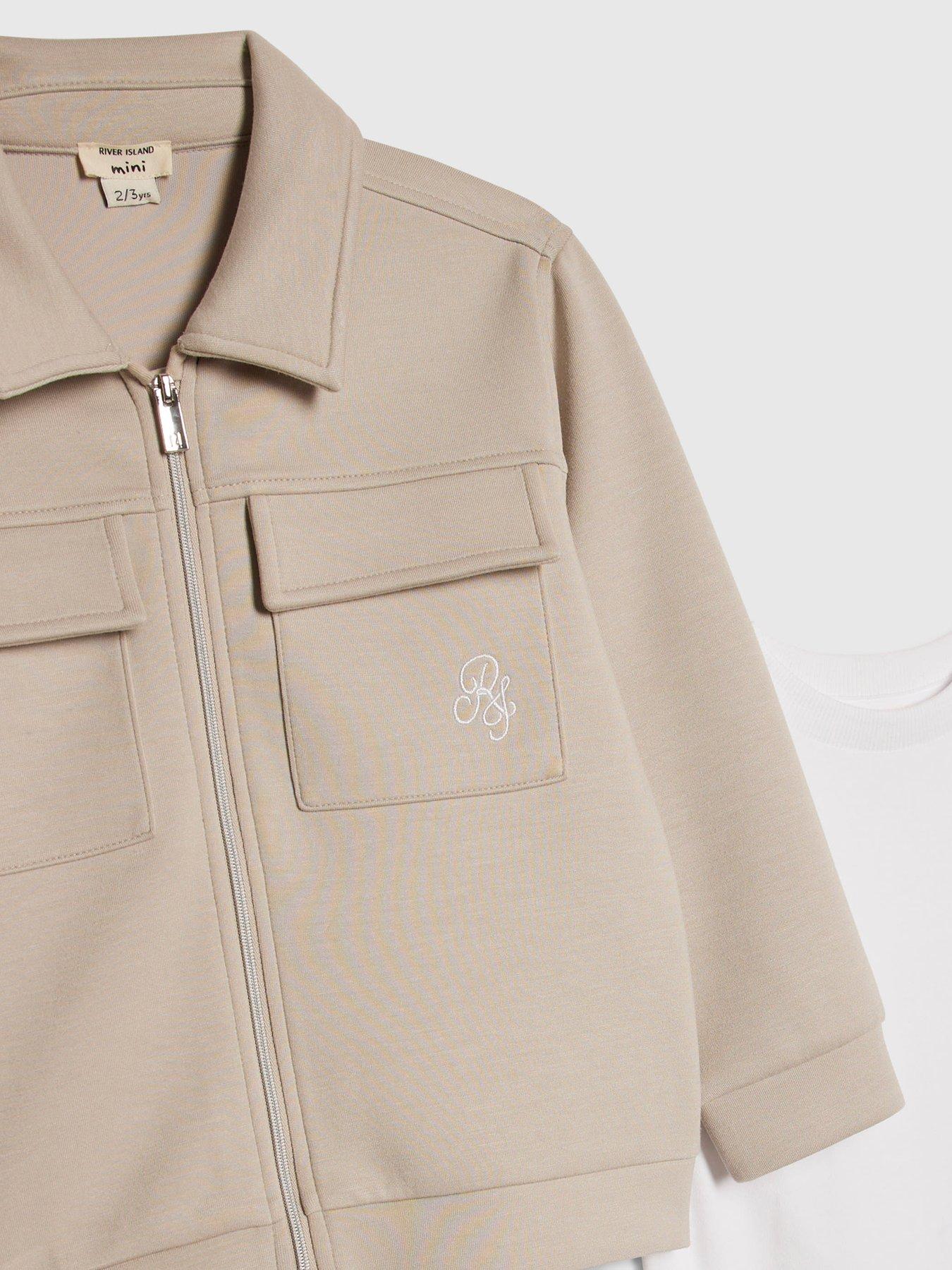 Image 5 of 5 of River Island Mini Boys 3 Piece Jacket Set - Beige