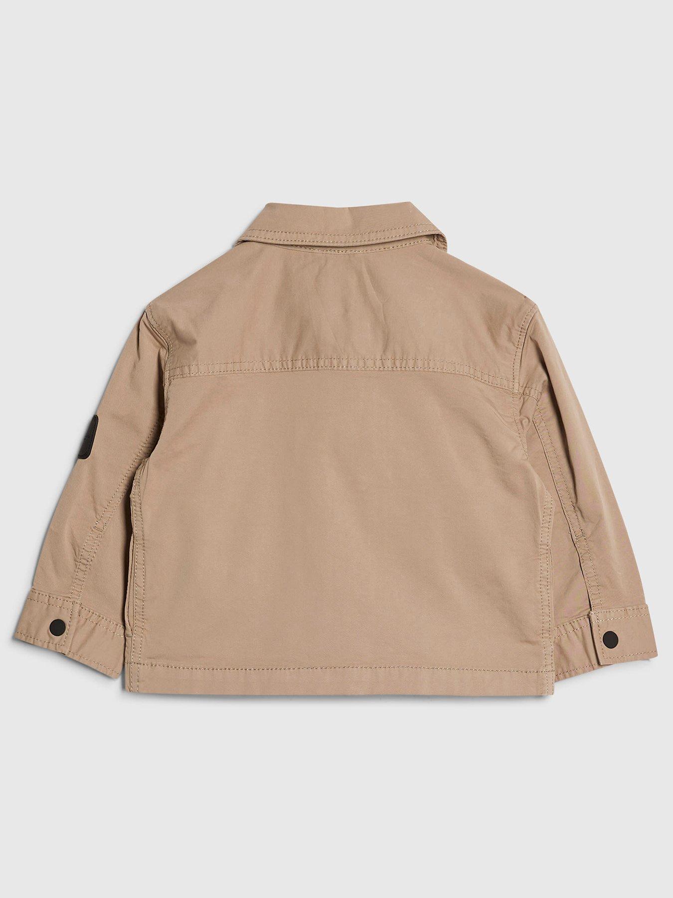 Image 2 of 4 of River Island Mini Mini Boys Zip Up Shacket - Beige