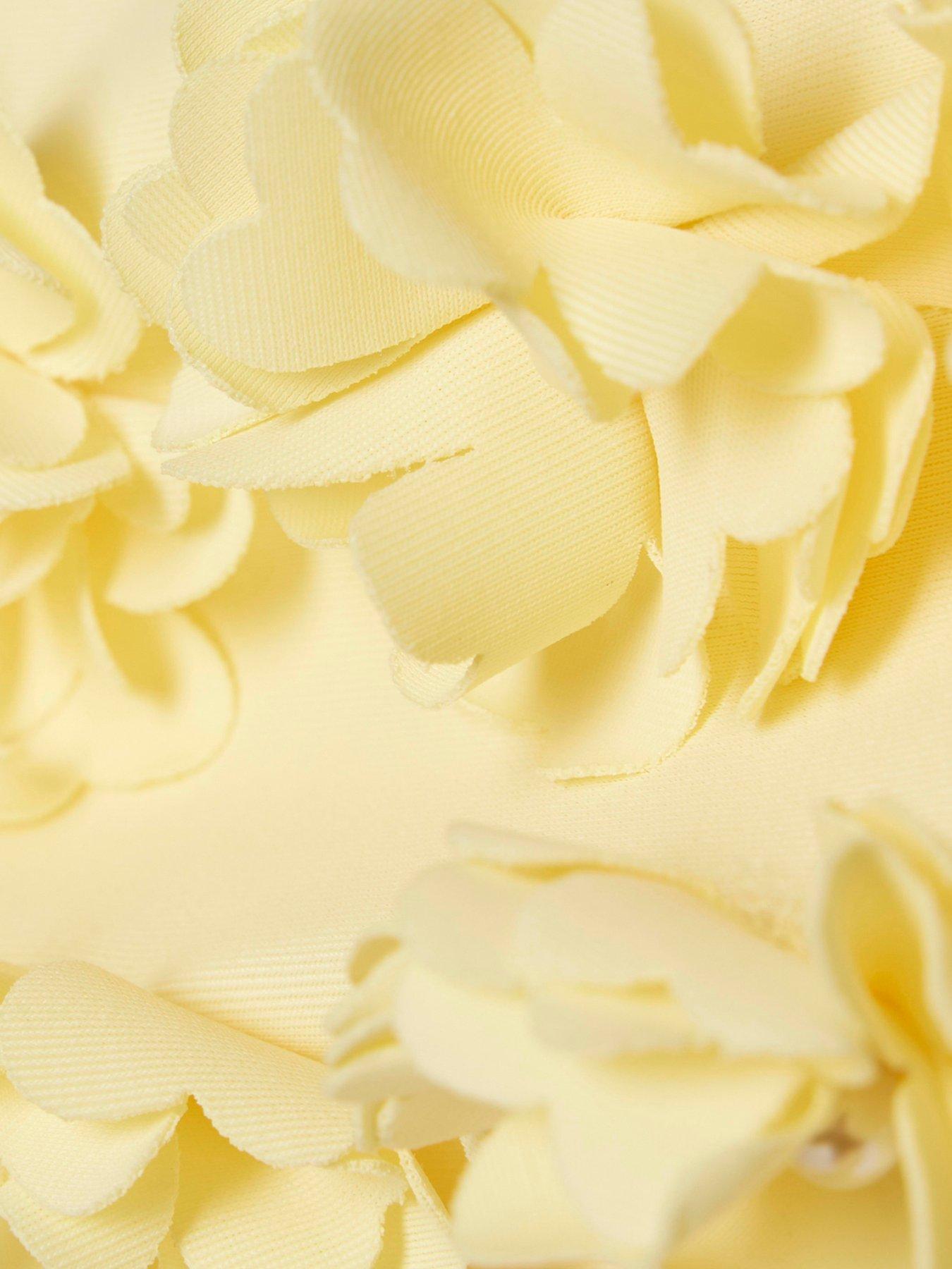Image 3 of 4 of River Island Older Girls 3D Flower Bikini Set - Yellow