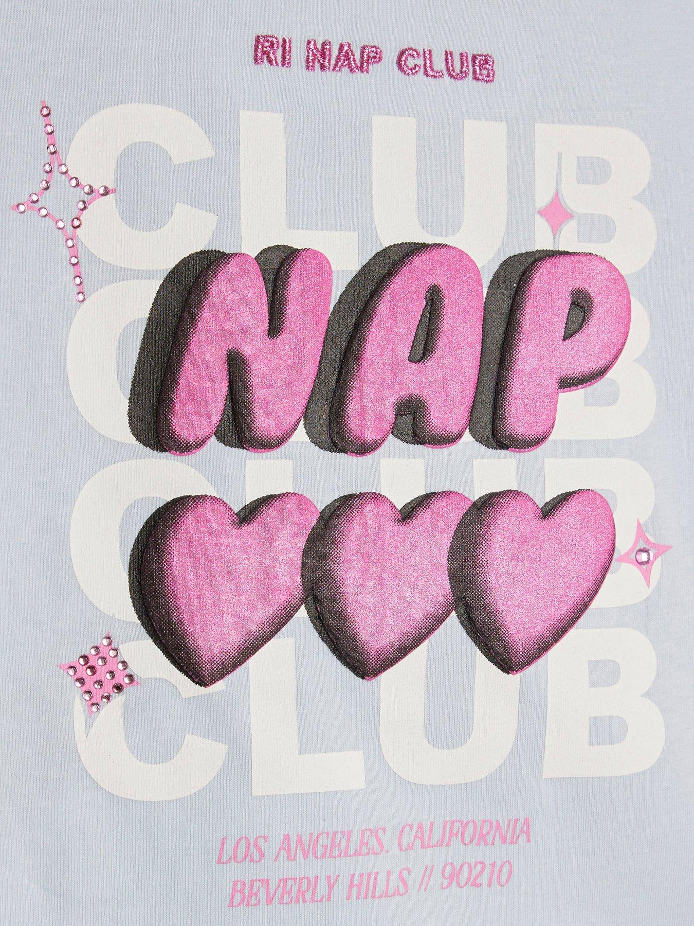 Image 4 of 4 of River Island Older Girls Nap Club Pyjama Set - Light Blue