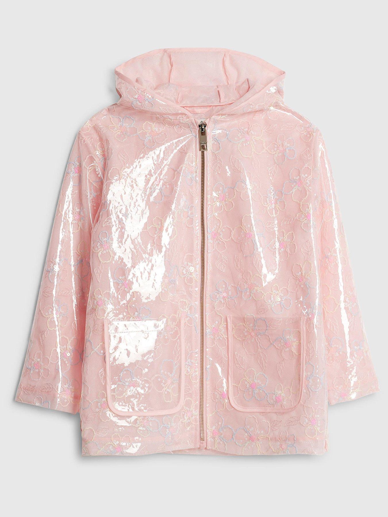 River Island Older Girls Floral Raincoat - Pink