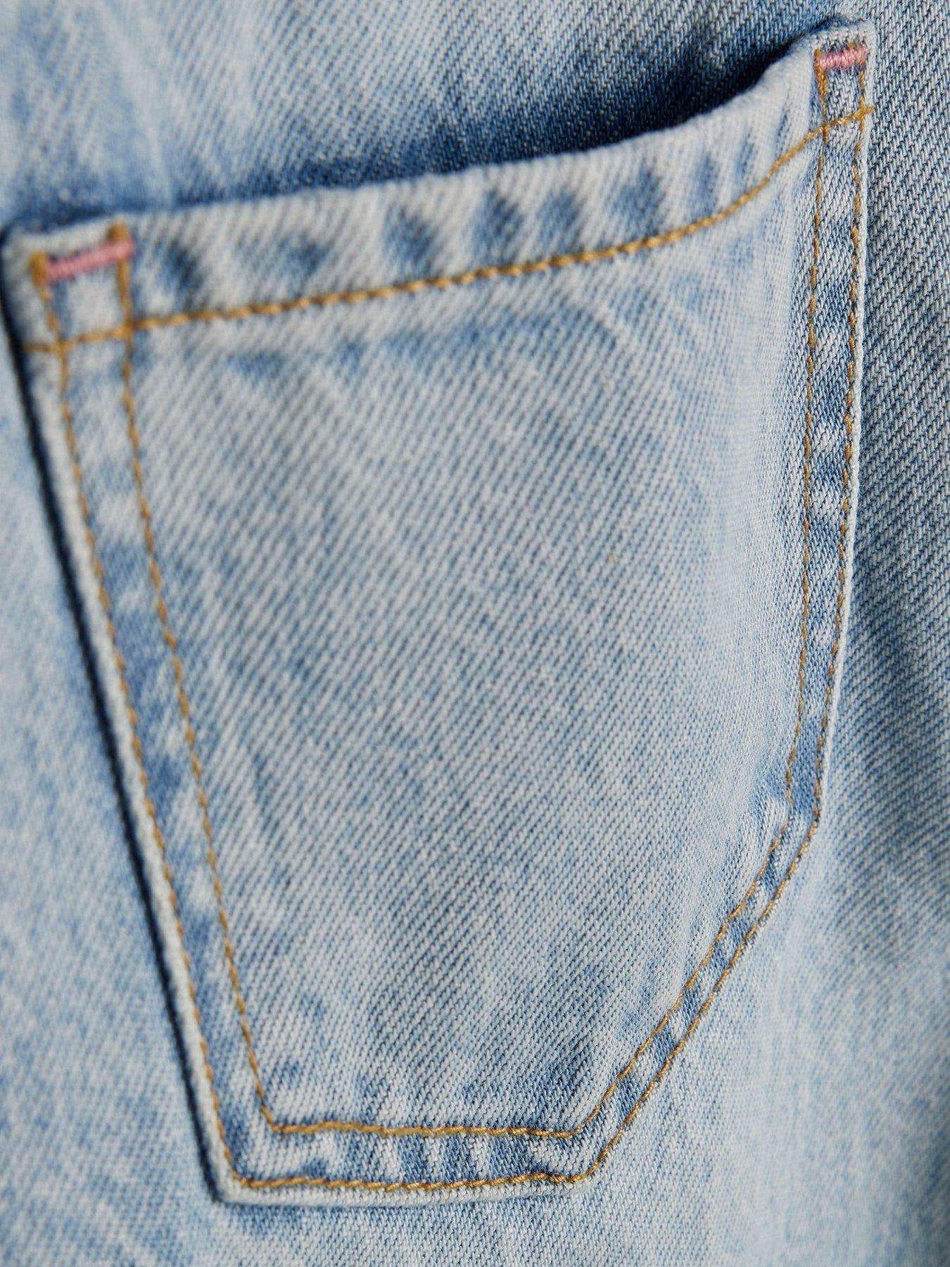 Image 3 of 4 of River Island Older Girls Ripped Straight Jeans - Blue