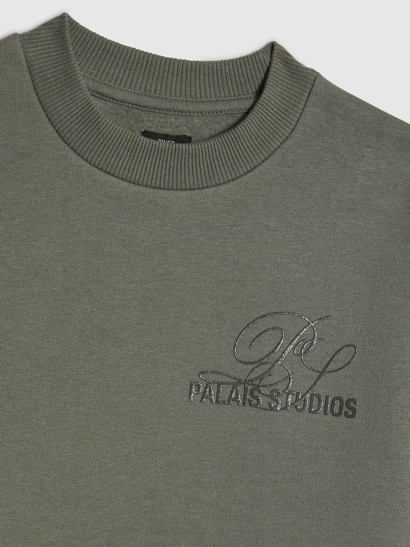 Image 5 of 5 of River Island Older Boys Palais Sweatshirt Set - Green