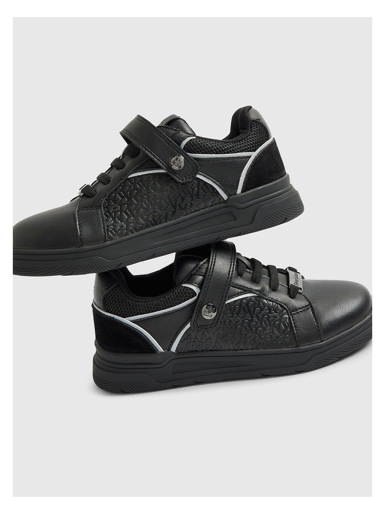 Image 5 of 5 of River Island Older Boy RI Embossed Trainer - Black