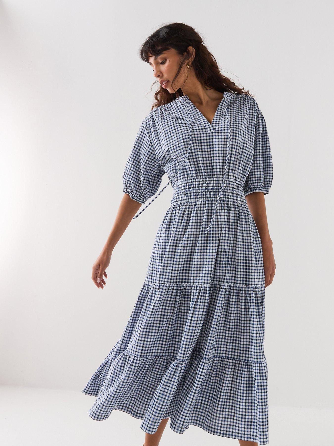 Barbour Ashwell Midi Dress, Multi, Size 8, Women