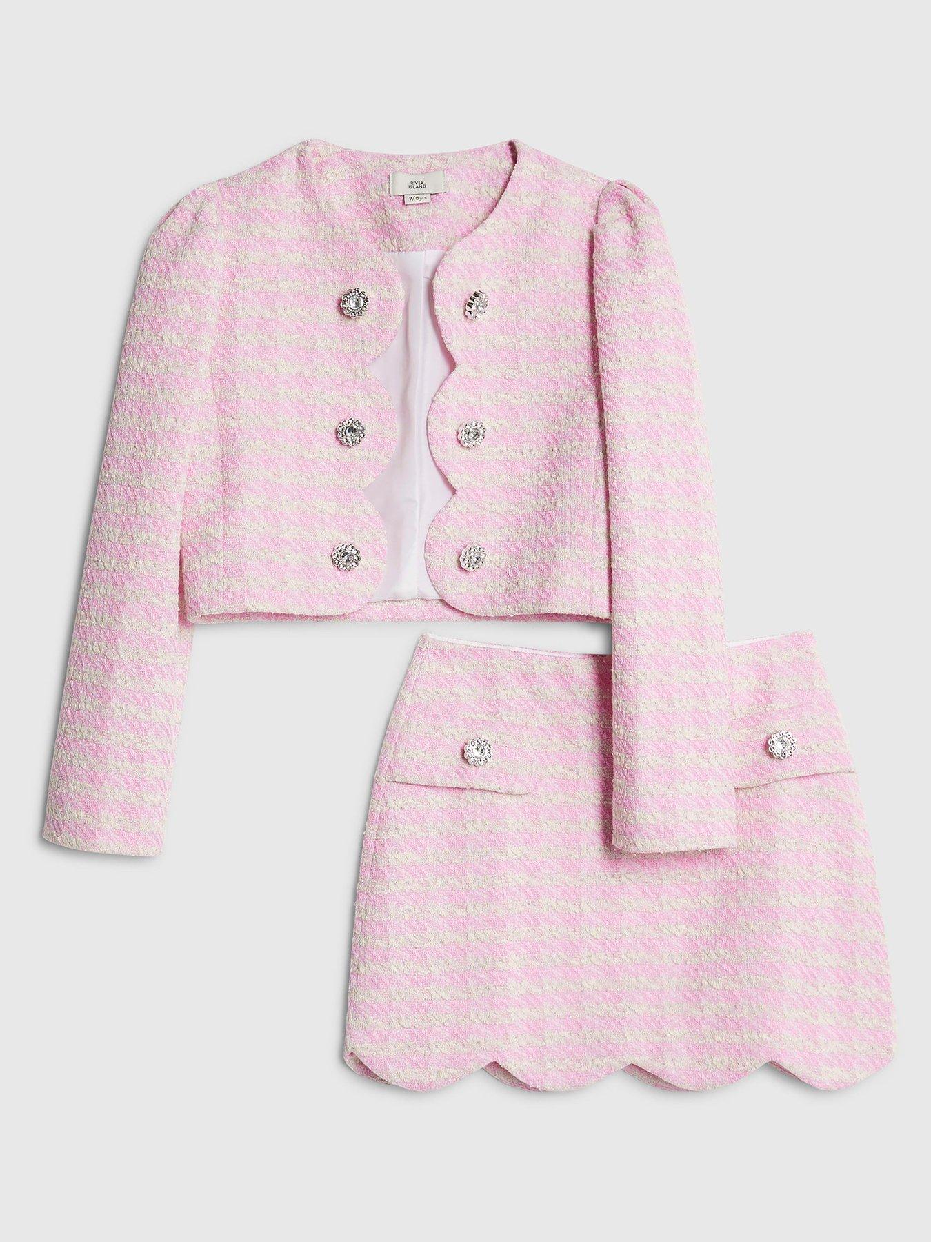 River Island Older Girls Scallop Skirt Set - Pink
