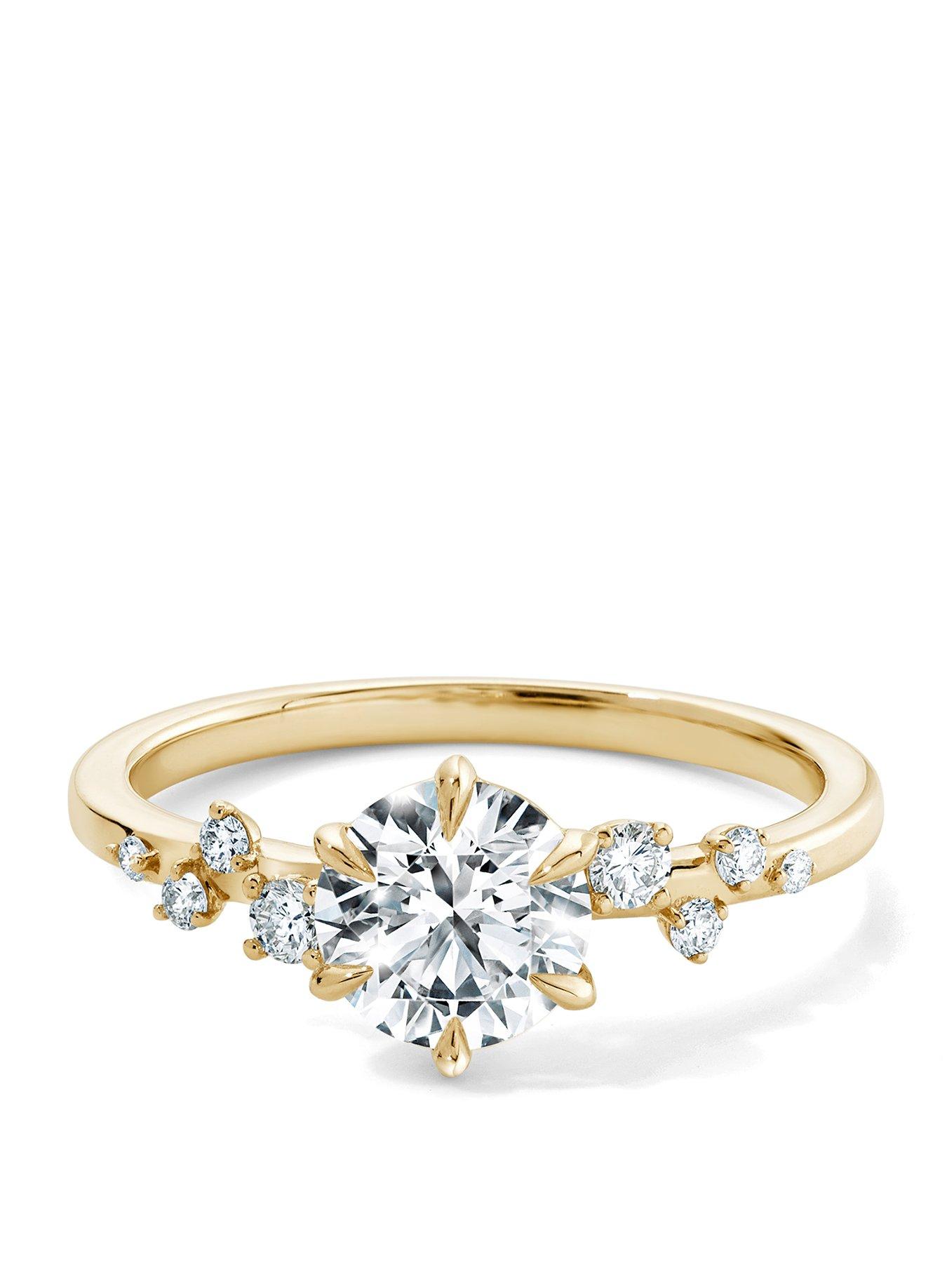 Image 1 of 5 of Created Brilliance Luna 9ct Yellow Gold 1.13ct tw. Lab Grown Diamond Scatter Engagement Ring