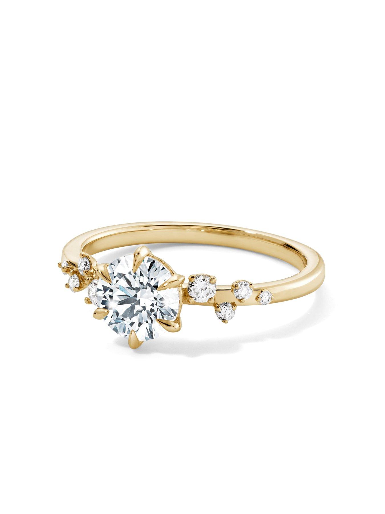 Image 2 of 5 of Created Brilliance Luna 9ct Yellow Gold 1.13ct tw. Lab Grown Diamond Scatter Engagement Ring