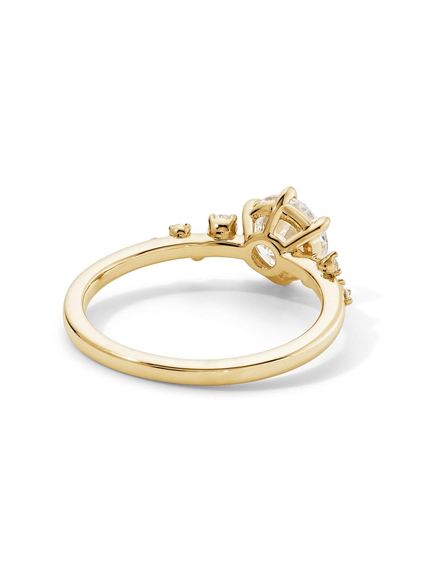 Image 3 of 5 of Created Brilliance Luna 9ct Yellow Gold 1.13ct tw. Lab Grown Diamond Scatter Engagement Ring