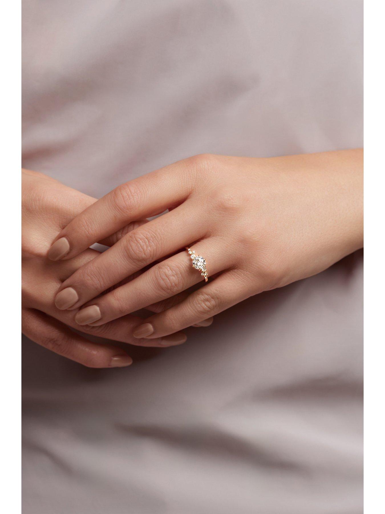 Image 4 of 5 of Created Brilliance Luna 9ct Yellow Gold 1.13ct tw. Lab Grown Diamond Scatter Engagement Ring