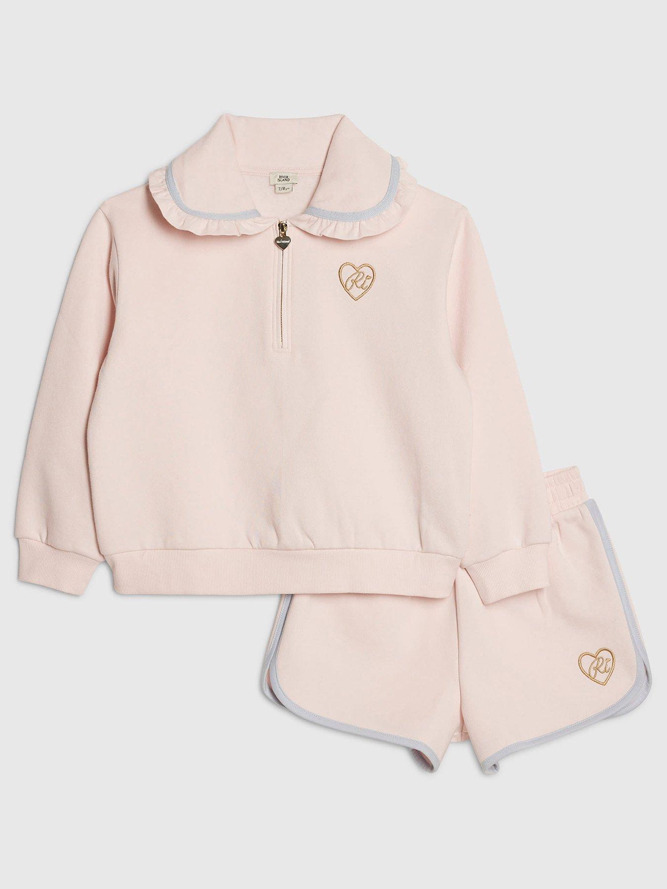 River Island Older Girls Collared Sweatshirt Set - Pink