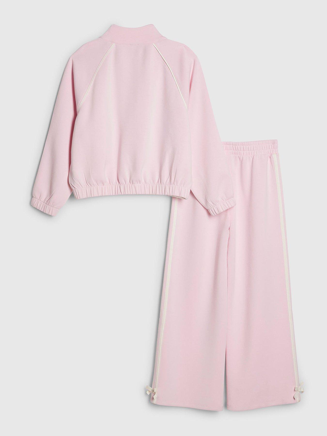 Image 2 of 5 of River Island Older Girls Rosette Bow Tracksuit Set - Pink