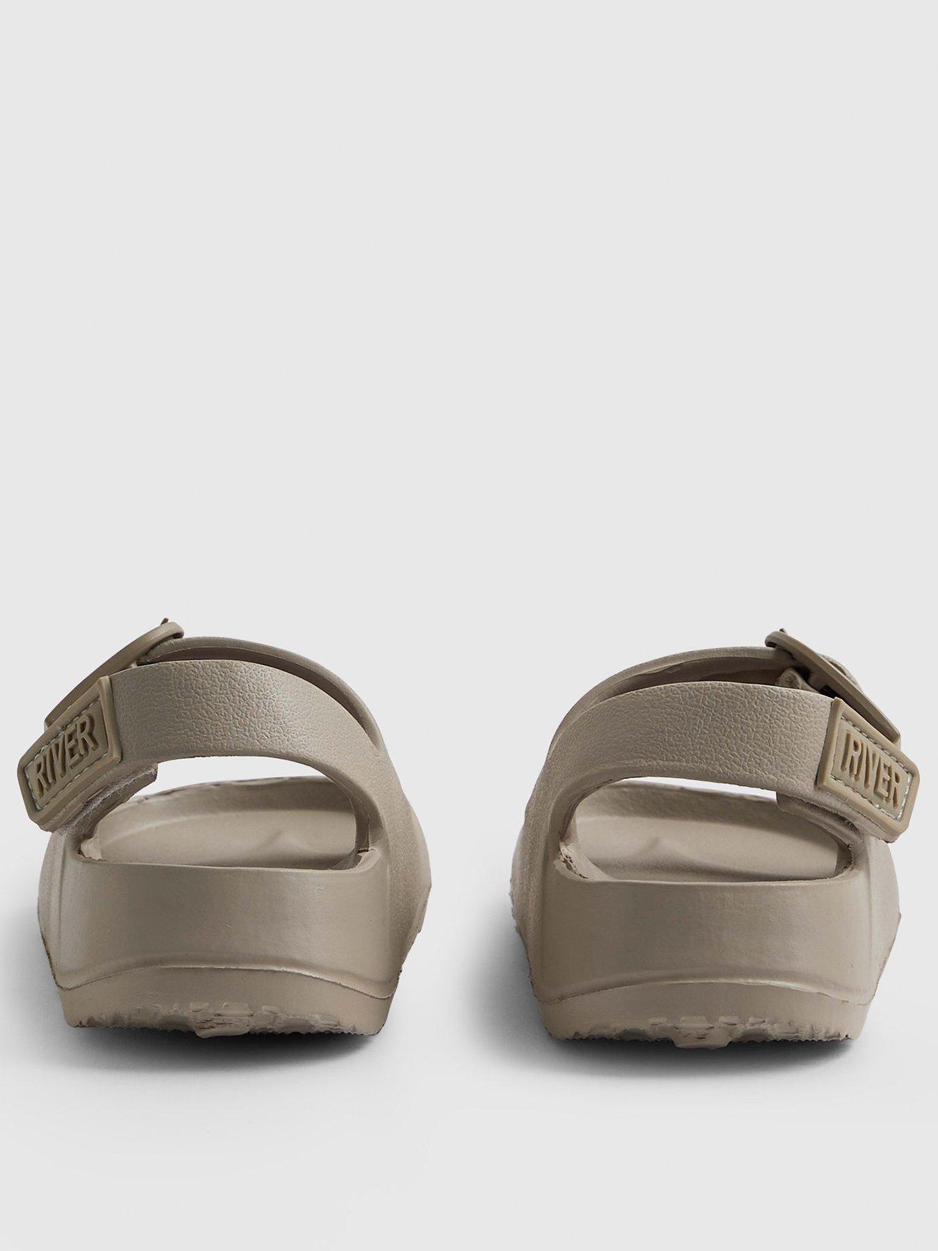 Image 3 of 5 of River Island Mini Boys Moulded Double Strap Sliders - Beige