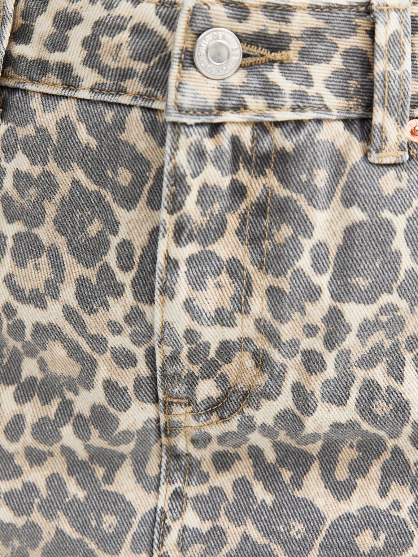 Image 5 of 5 of New Look 915 Girls Leopard Print Denim Skort - Brown