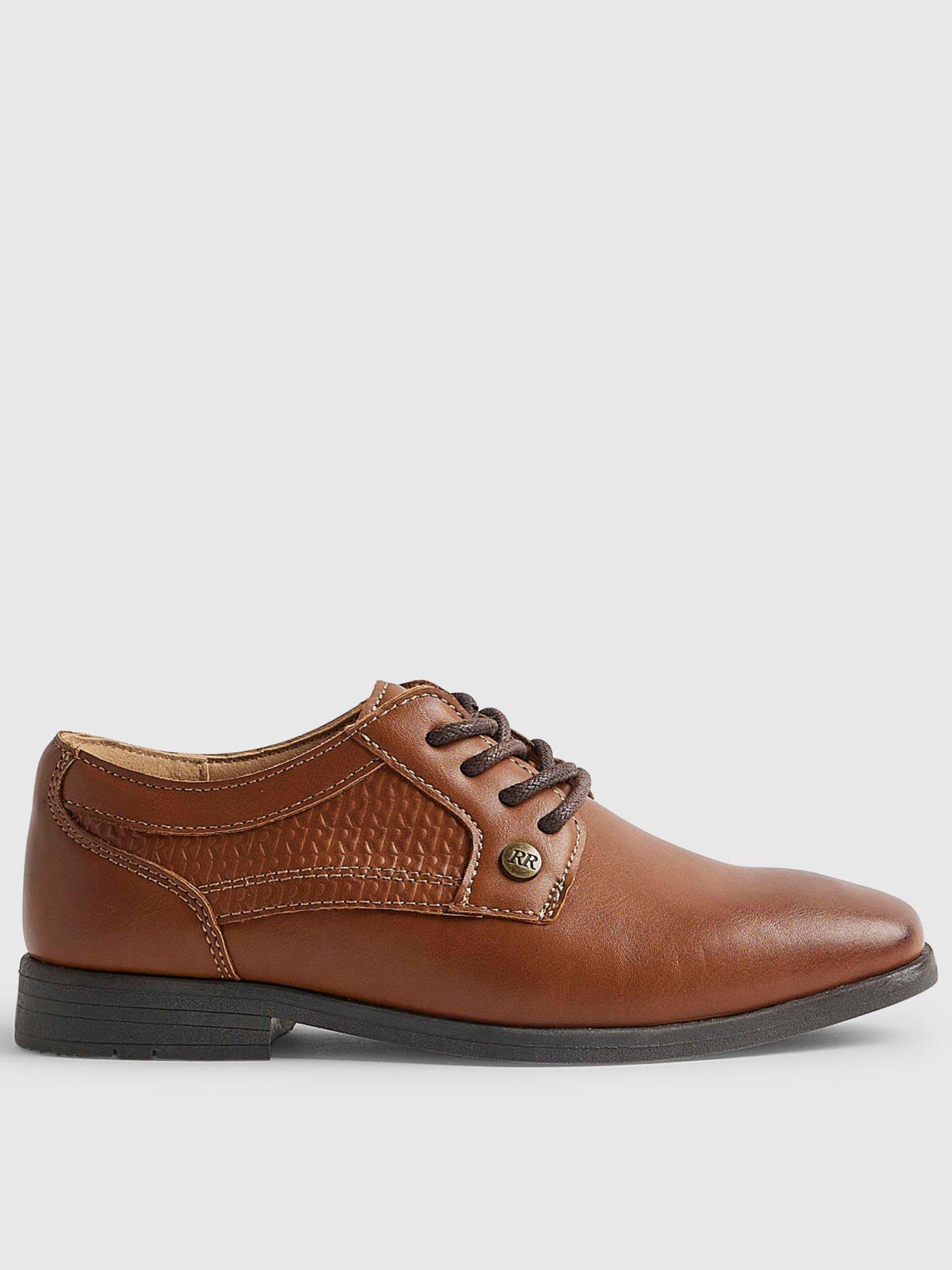 River Island Older Boys Faux Leather Point Shoes - Brown