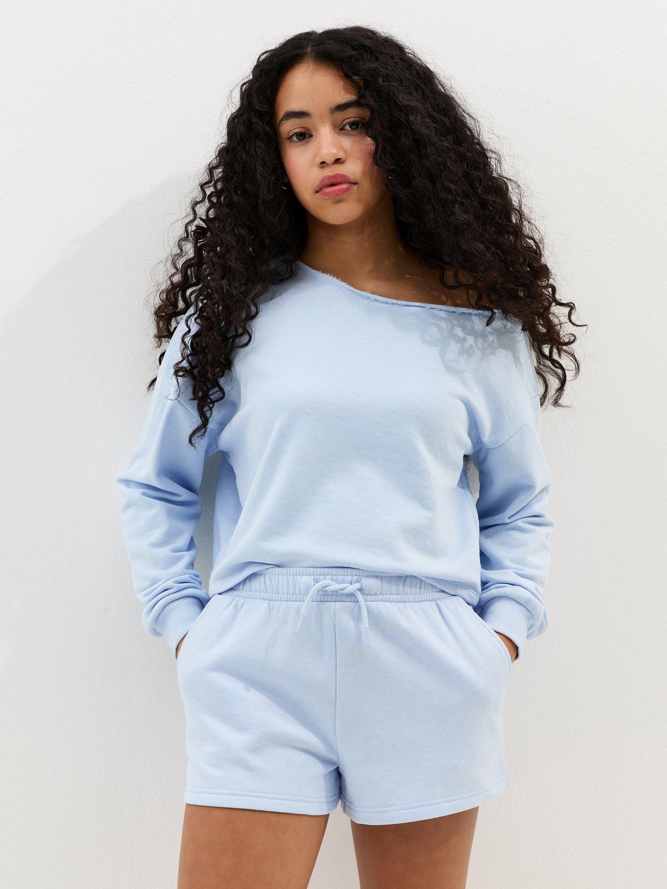 New Look 915 Girls Drawstring Jogger Shorts - Light Blue