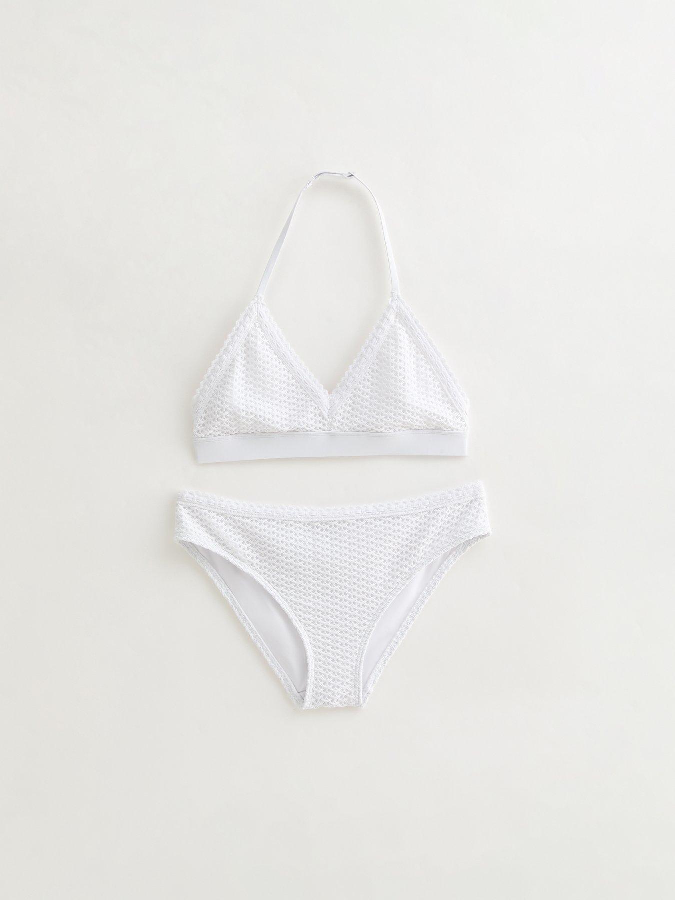 New Look 915: Girls Crochet Bikini Set - White