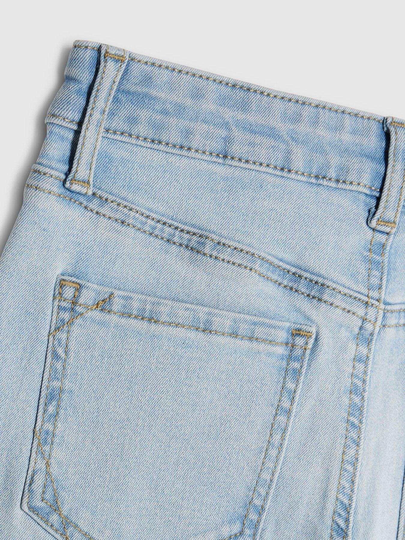 Image 3 of 4 of River Island Older Girls Sassy Keychain Flared Jeans - Blue