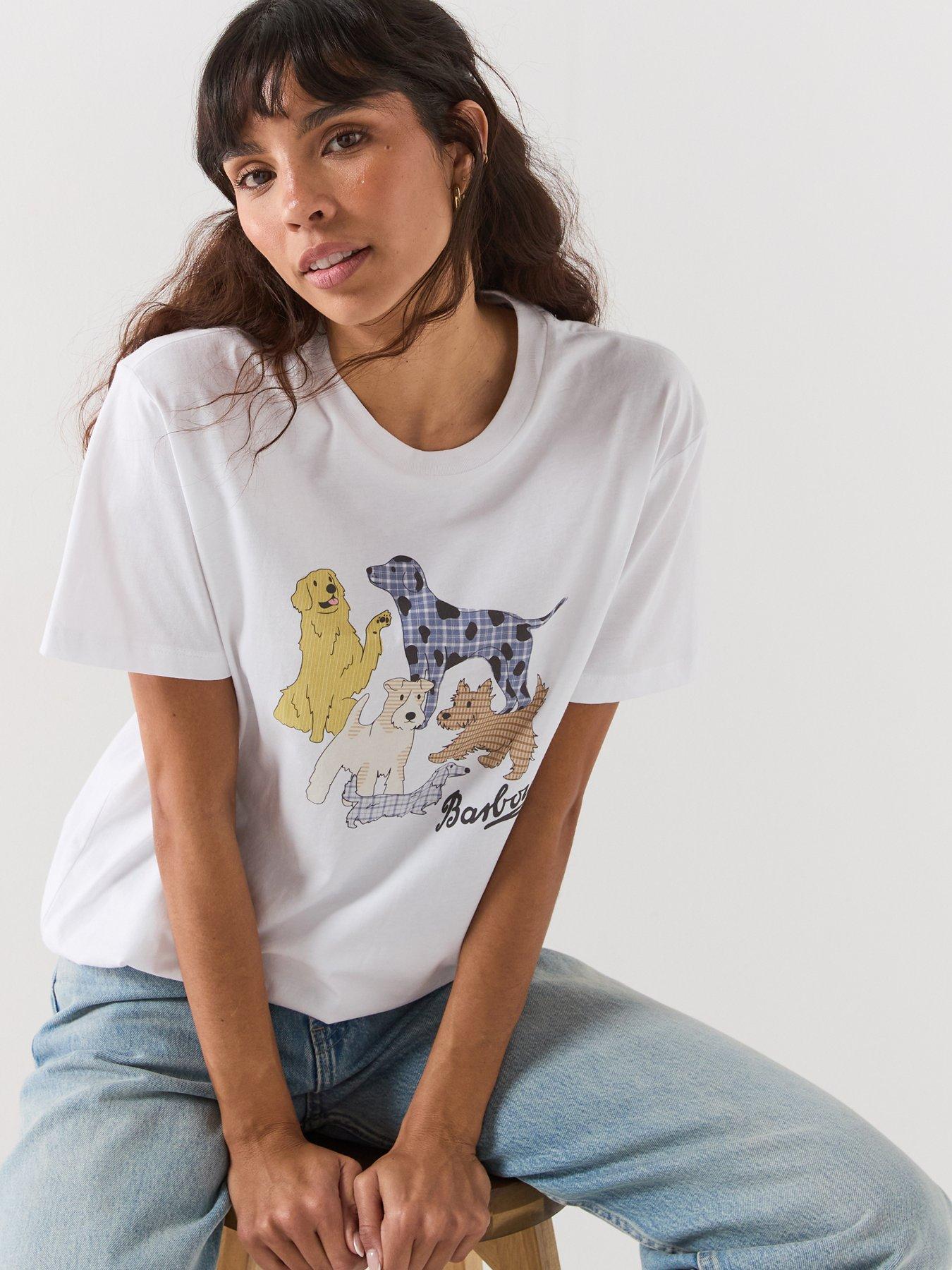 Barbour Fawley T-Shirt, White, Size 14, Women
