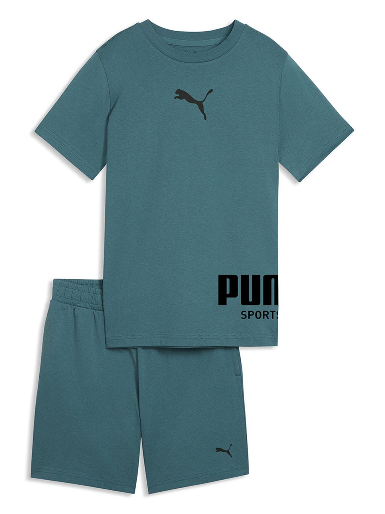 Puma Boys Sport T-Shirt And Shorts Set - Emerald Ice