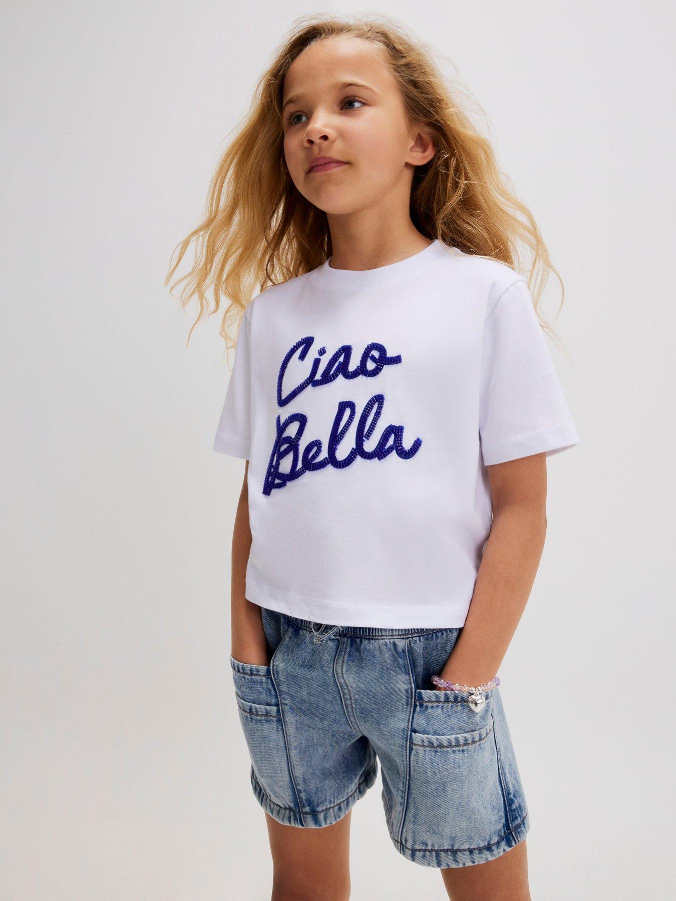 River Island Older Girls Denim Pyjama Style Shorts - Blue