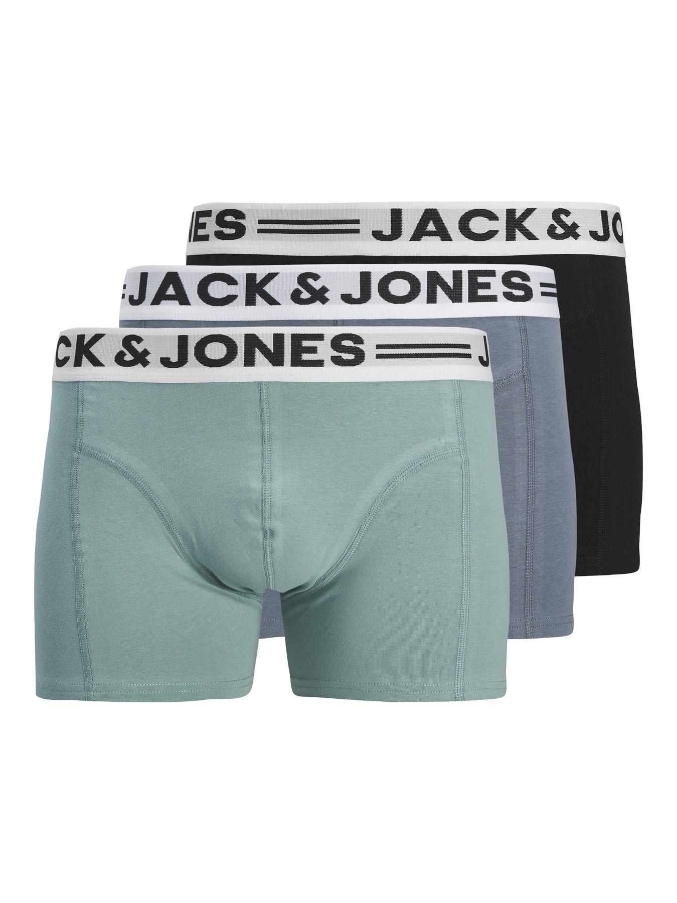 Image 1 of 5 of Jack & Jones Junior Boys 3 Pack Sense Trunks - Mineral Blue