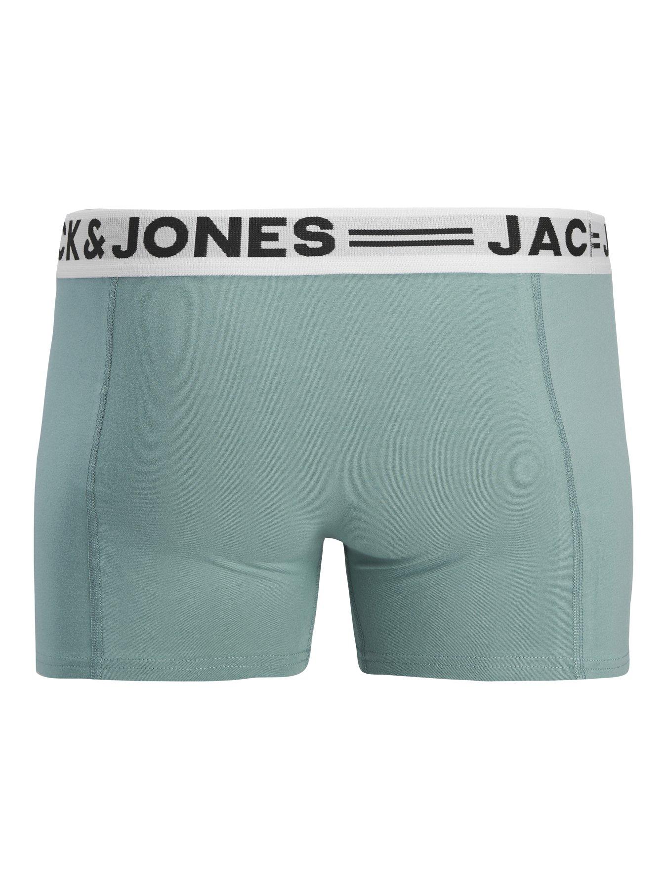 Image 5 of 5 of Jack & Jones Junior Boys 3 Pack Sense Trunks - Mineral Blue