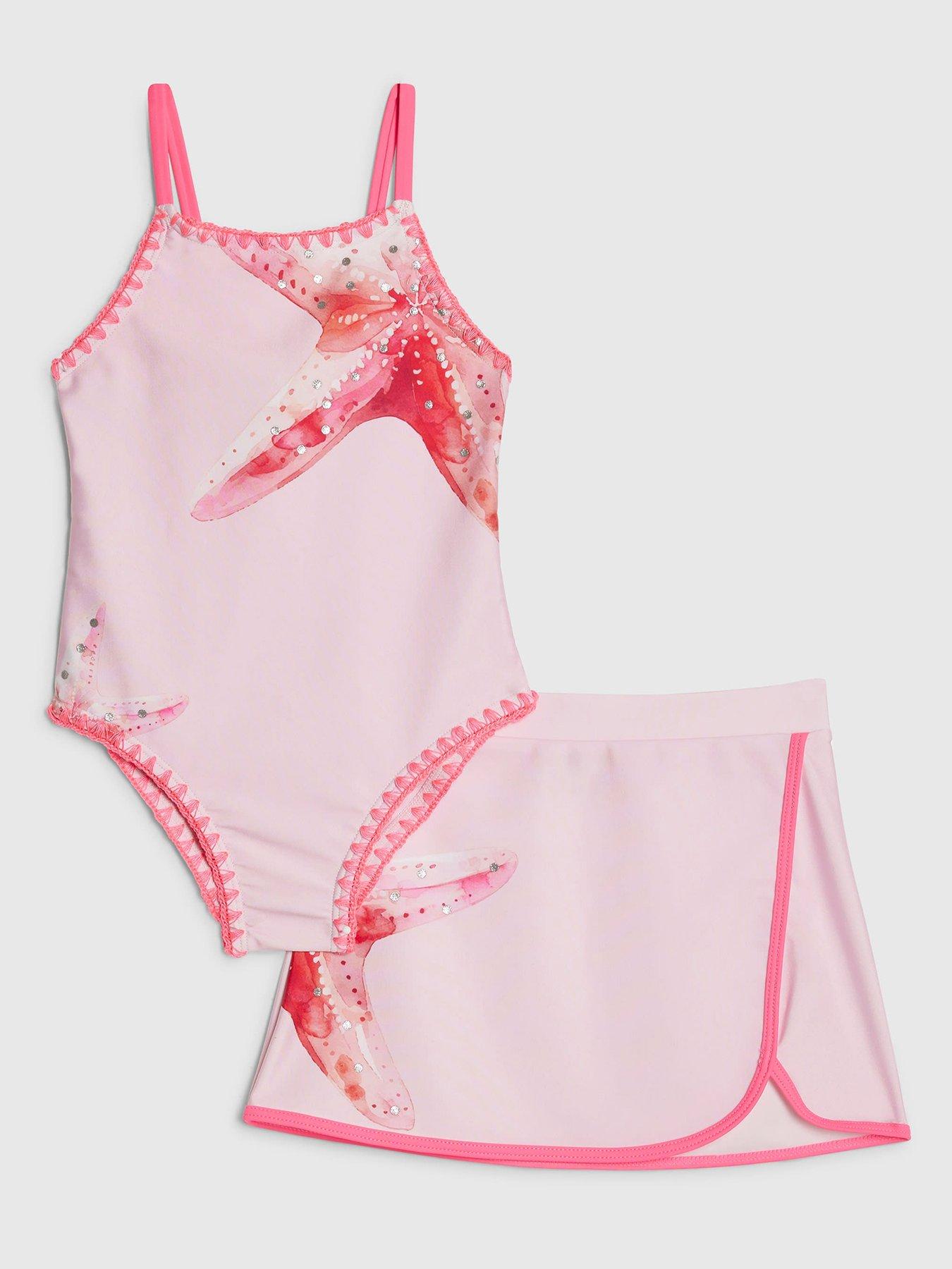 River Island Mini Girls Starfish Swimsuit Skirt - Pink