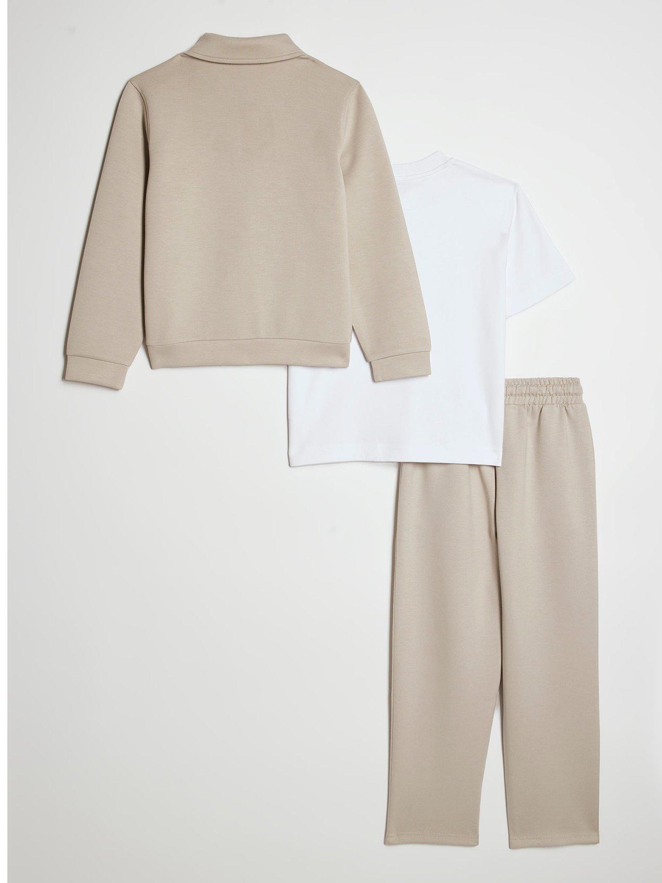 Image 2 of 5 of River Island Older Boys 3 Piece Jacket Set - Beige