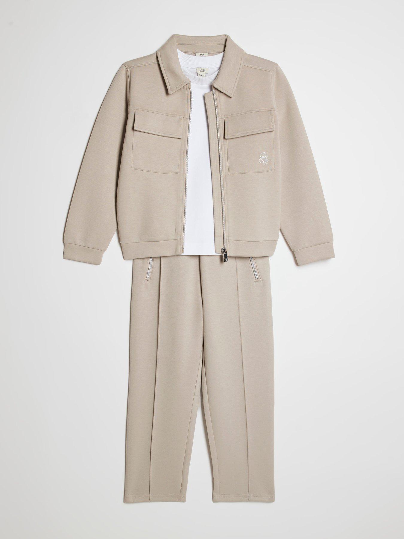 Image 3 of 5 of River Island Older Boys 3 Piece Jacket Set - Beige