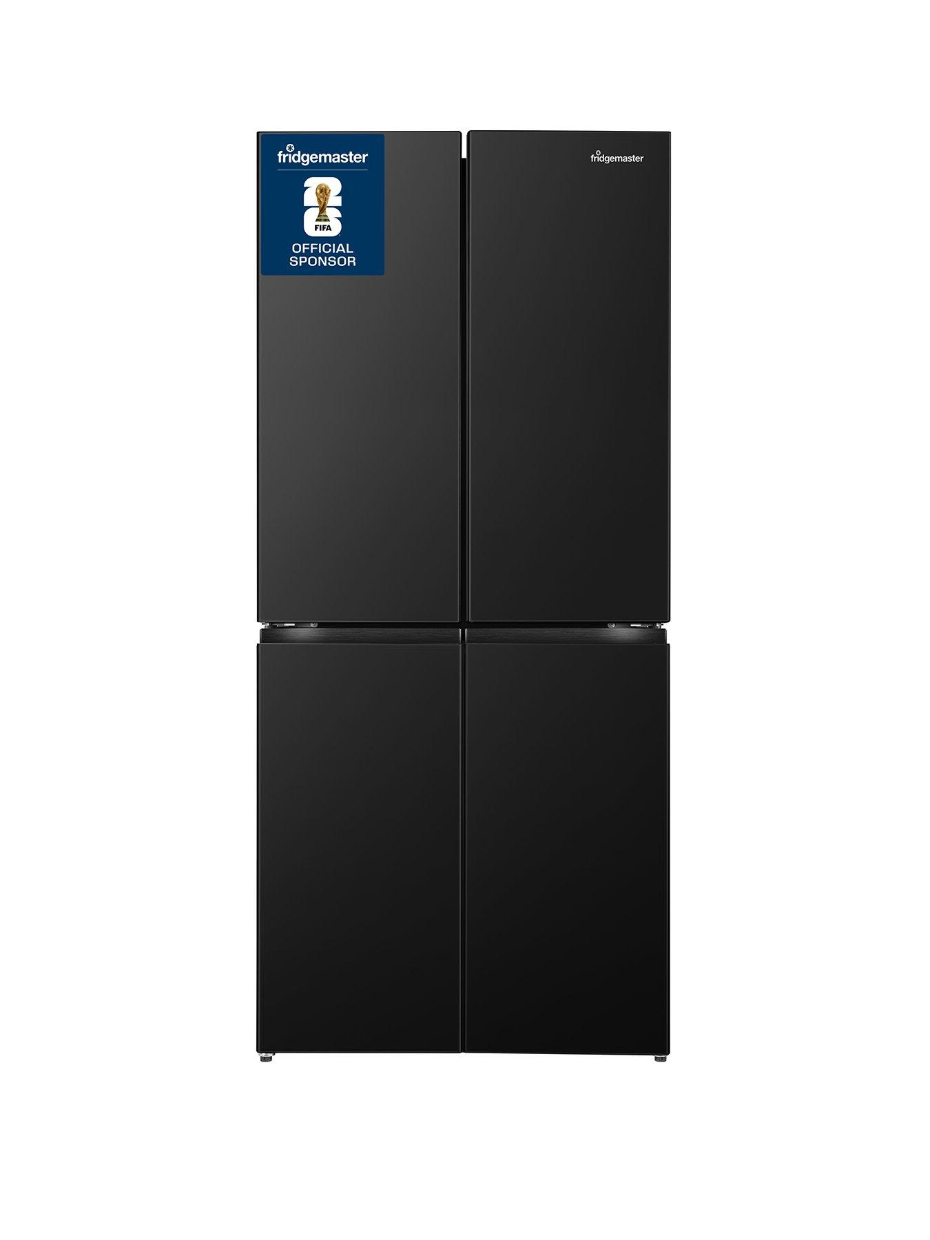 Fridgemaster MQ79395EB 181cm High Total No Frost Freestanding American Cross Door Fridge Freezer - Black