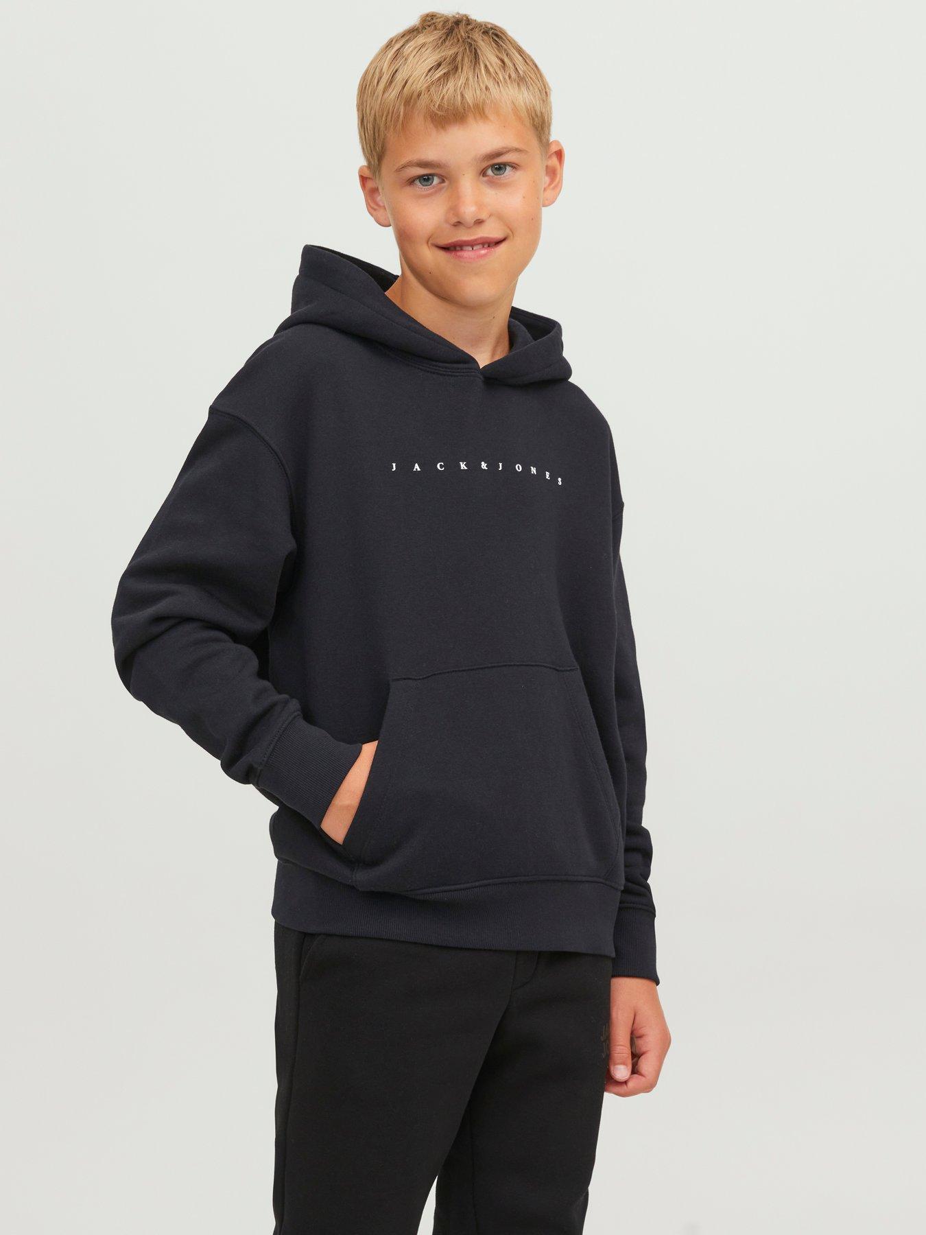 Image 1 of 7 of Jack & Jones Junior Boys Star Hoody - Black
