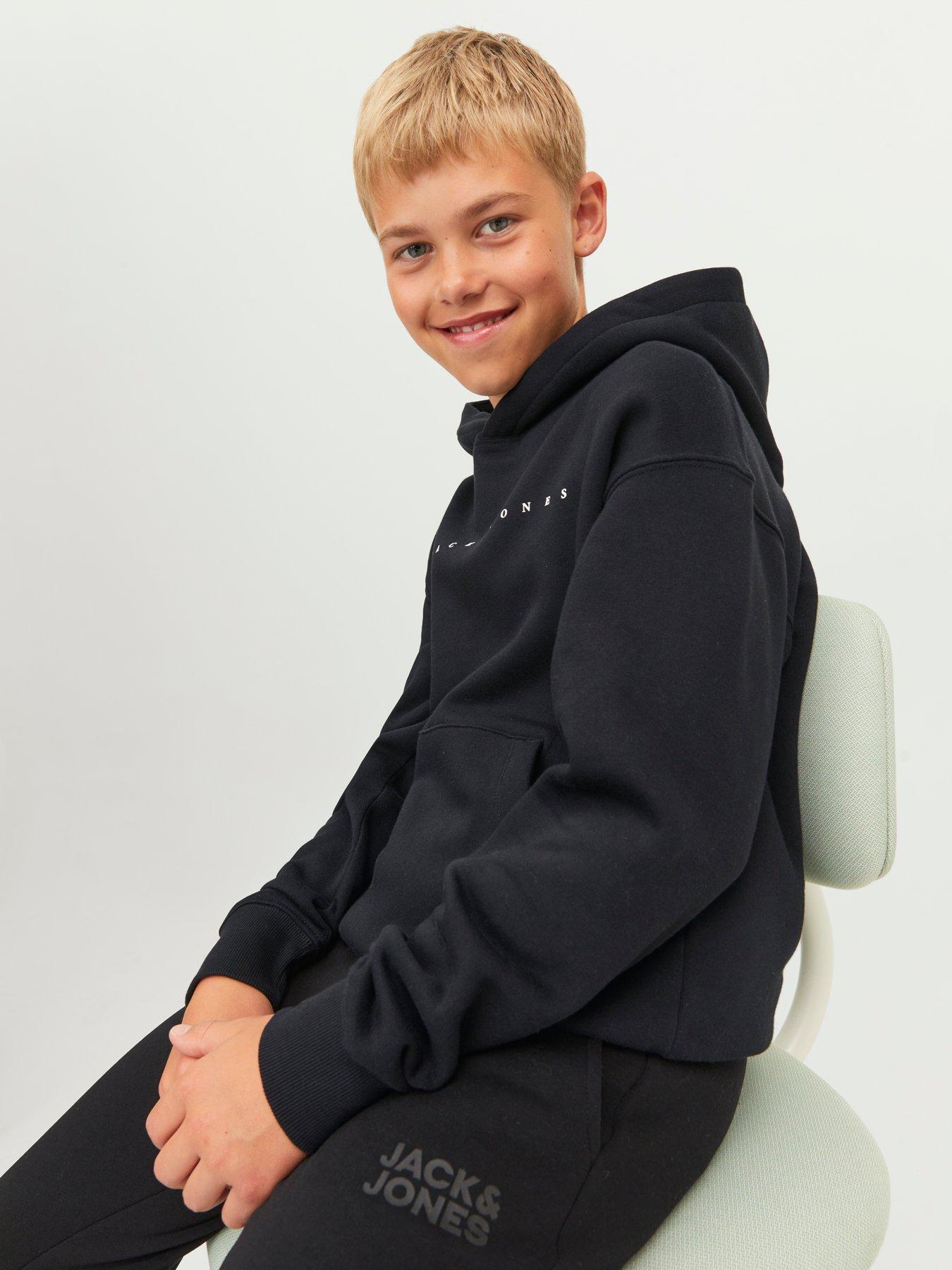 Image 4 of 7 of Jack & Jones Junior Boys Star Hoody - Black
