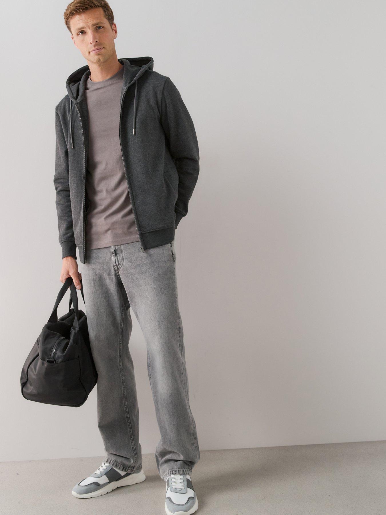 The Very Collection Essential Zip Through Hoodie - Charcoal | Very