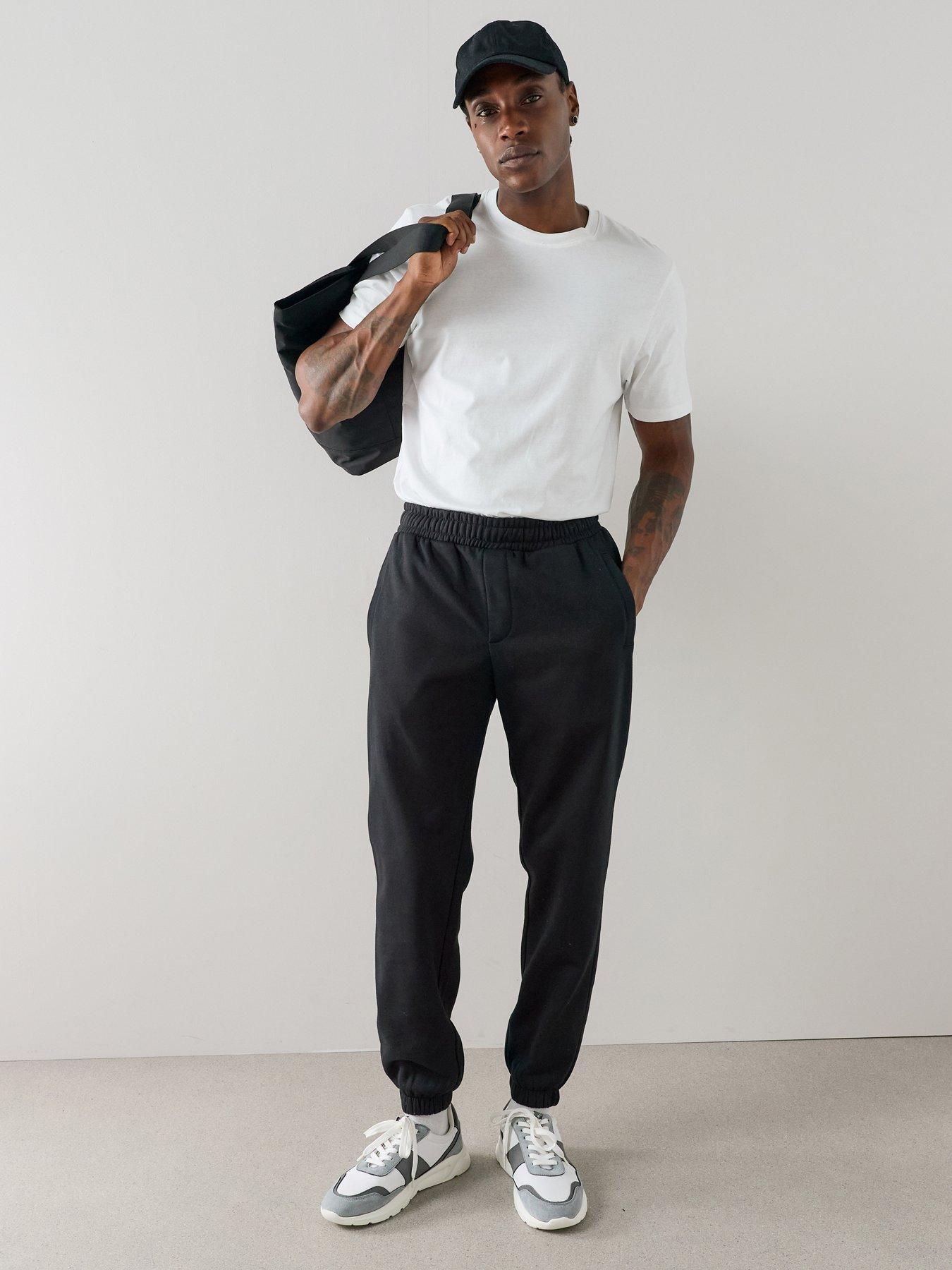 Image 3 of 7 of The Very Collection Essential Cuffed Joggers - Black