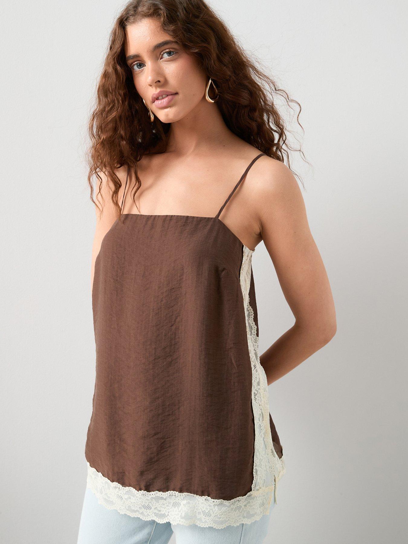 The Very Collection Lace Trim Square Neck Cami