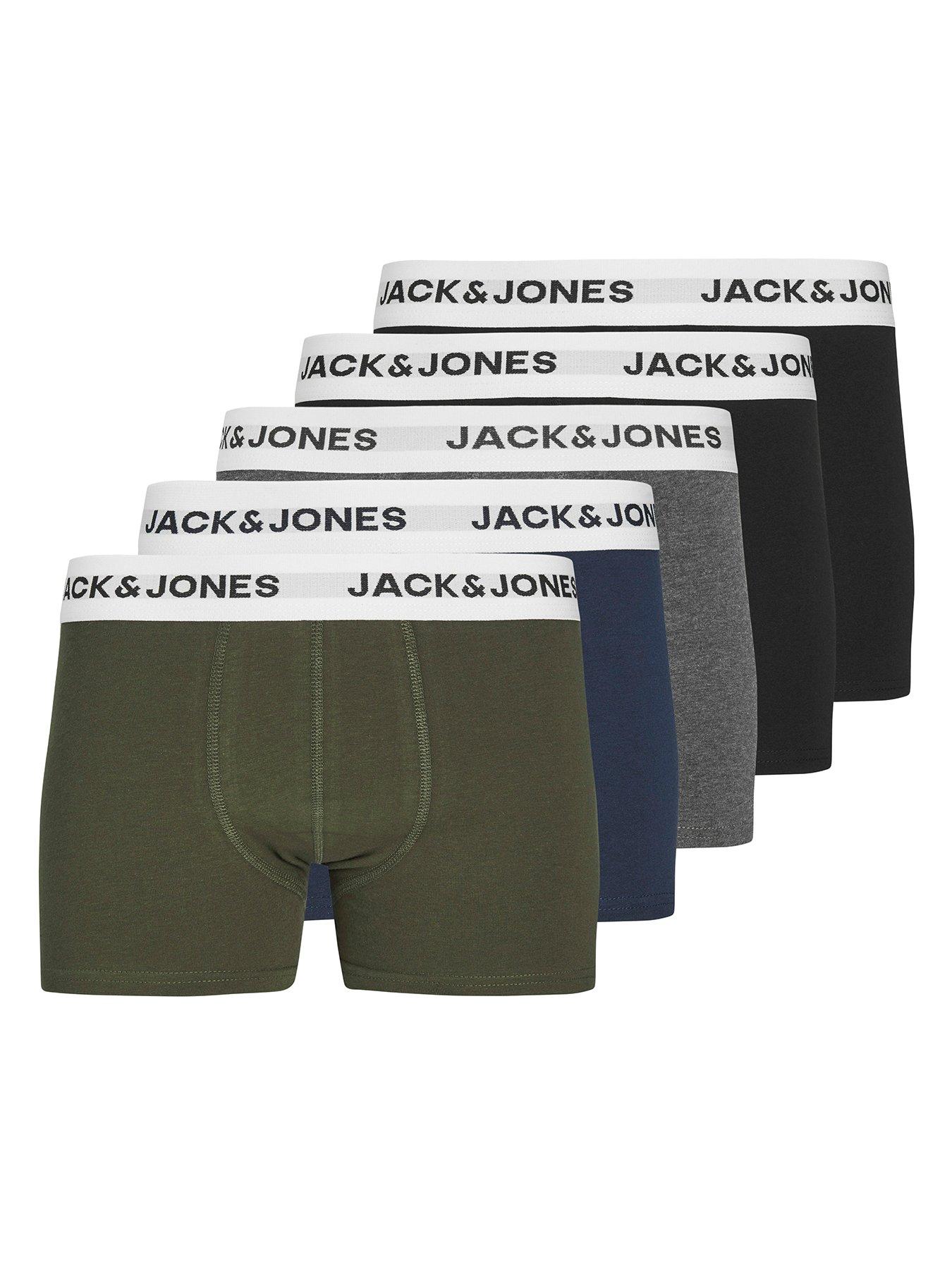 Jack & Jones Junior Boys 5 Pack Trunks, Multi, Size Age: 10 Years
