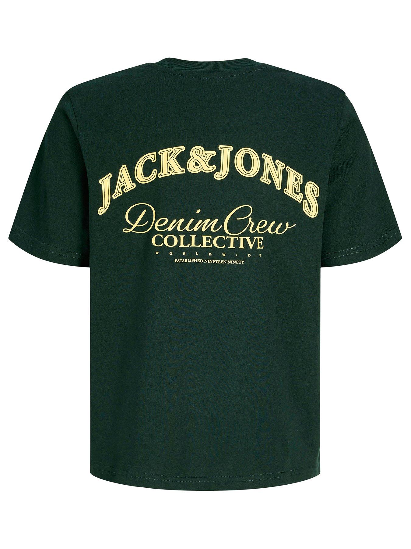 Image 2 of 2 of Jack & Jones Junior Boys Back Print Relaxed Short Sleeve Tshirt - Green
