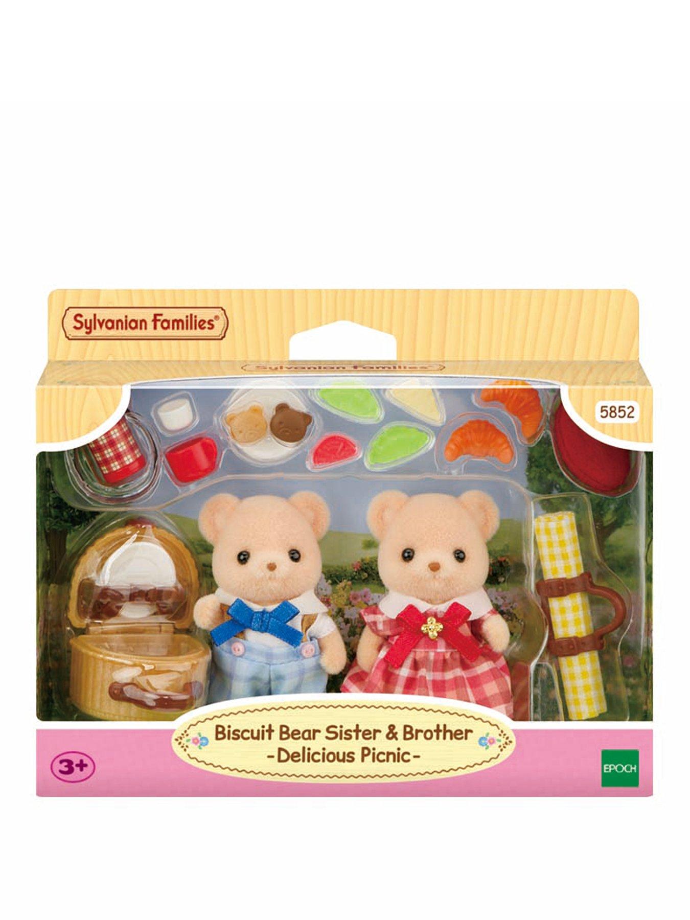 Sylvanian Families Biscuit Bear Sister  &  Brother - Delicious Picnic-