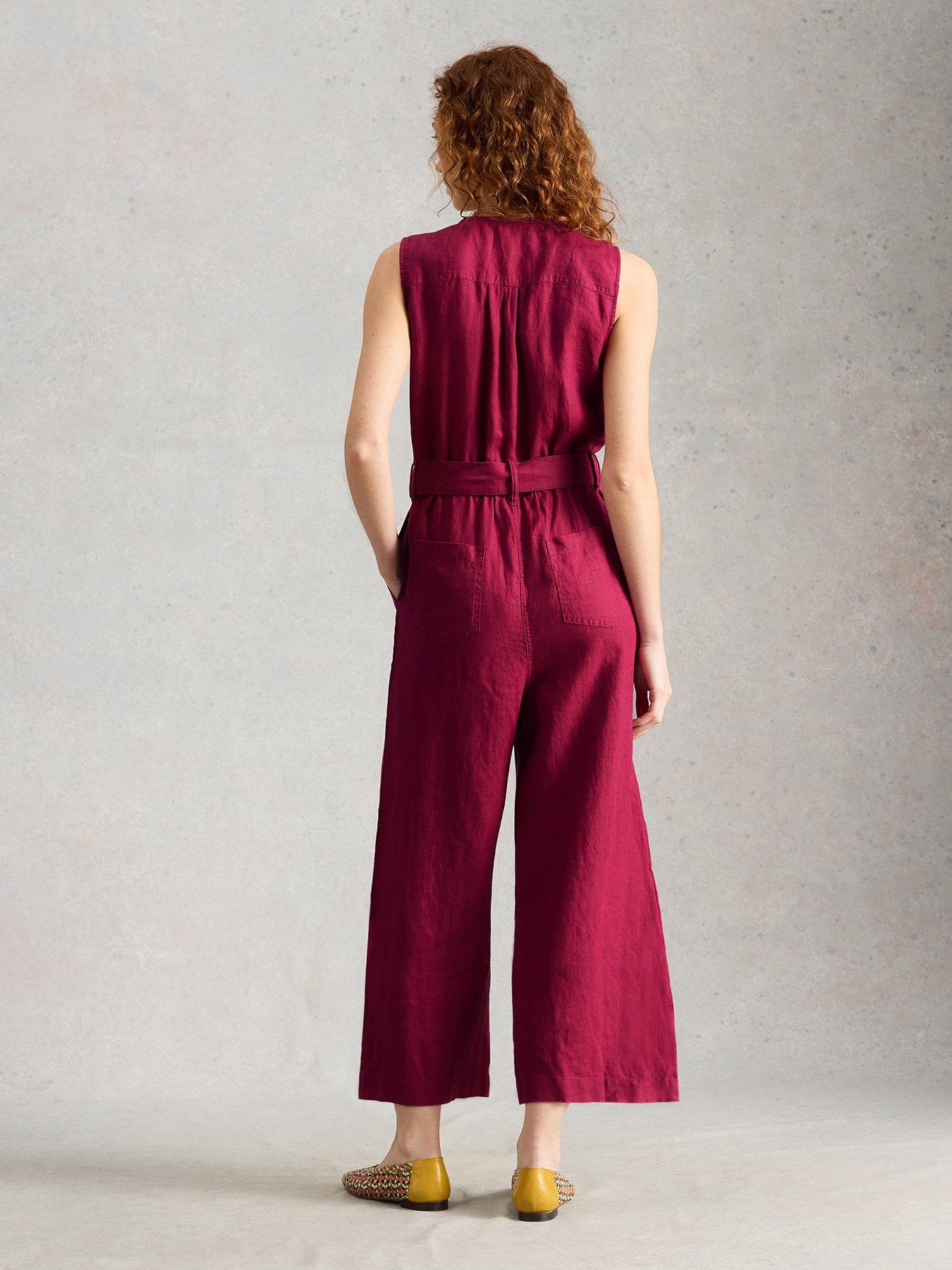 Image 2 of 6 of White Stuff Betty Linen Jumpsuit