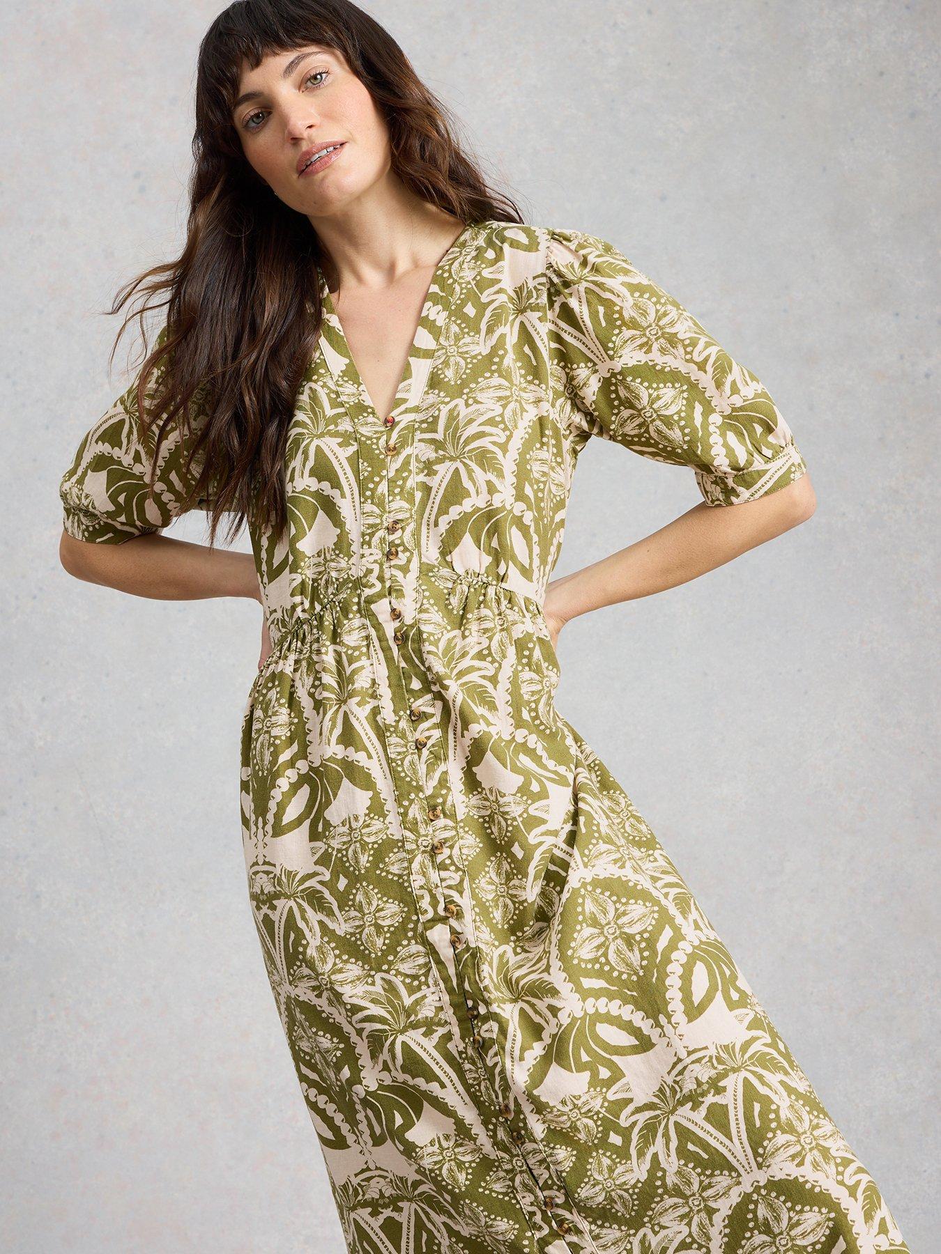 Image 1 of 6 of White Stuff Fern Linen Blend Dress