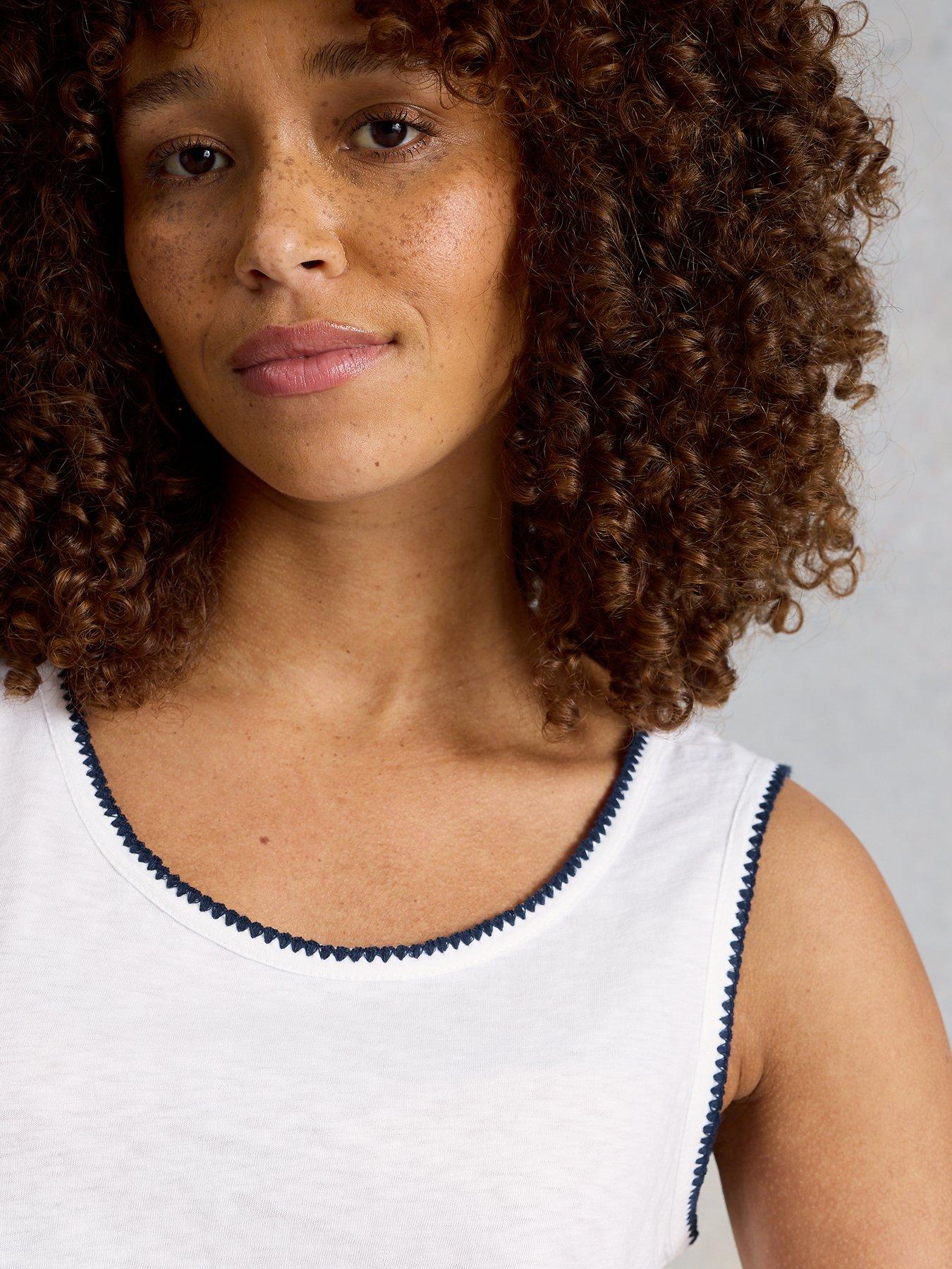 Image 4 of 6 of White Stuff Bianca Scoop Neck Vest Top - White