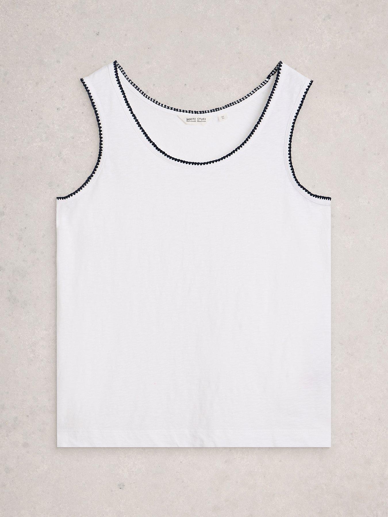 Image 5 of 6 of White Stuff Bianca Scoop Neck Vest Top - White