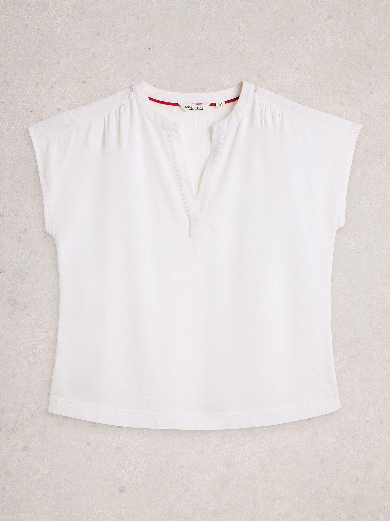 Image 5 of 6 of White Stuff Nola Notch Broderie Tee