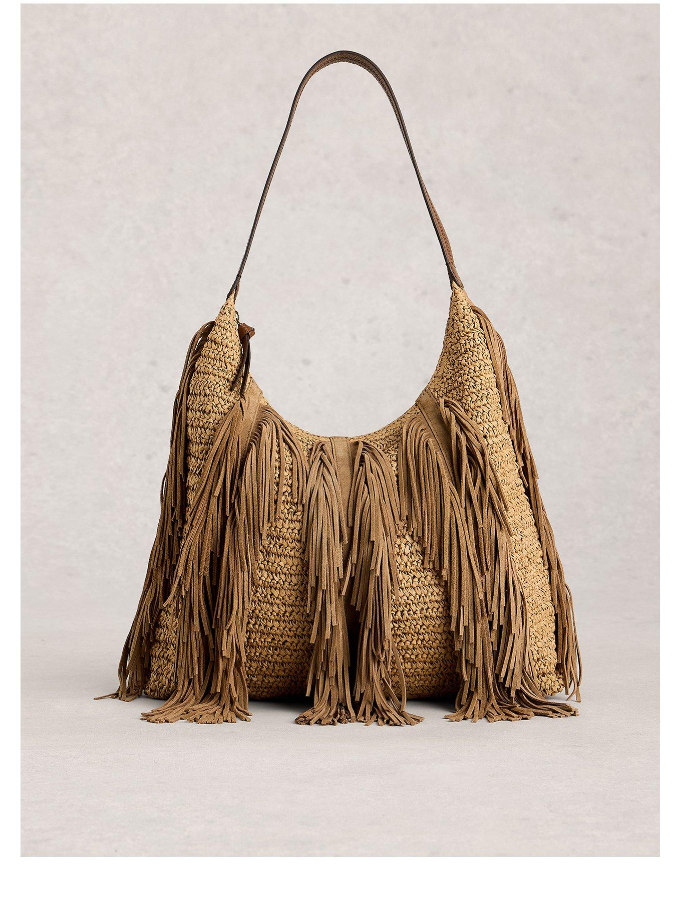 White Stuff Tara Tassel Shoulder Bag - Beige